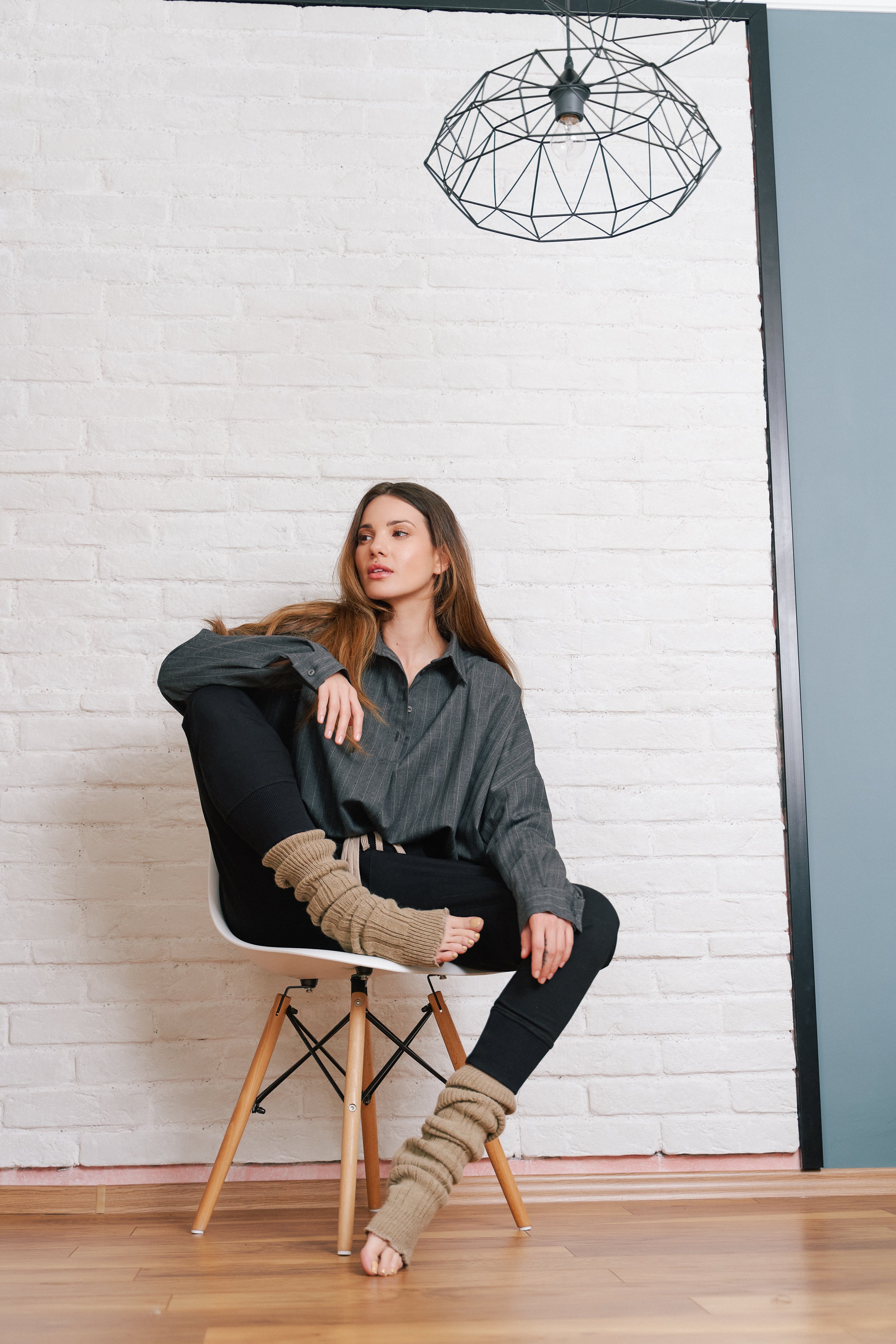 Grey Chalk Stripe Shirt