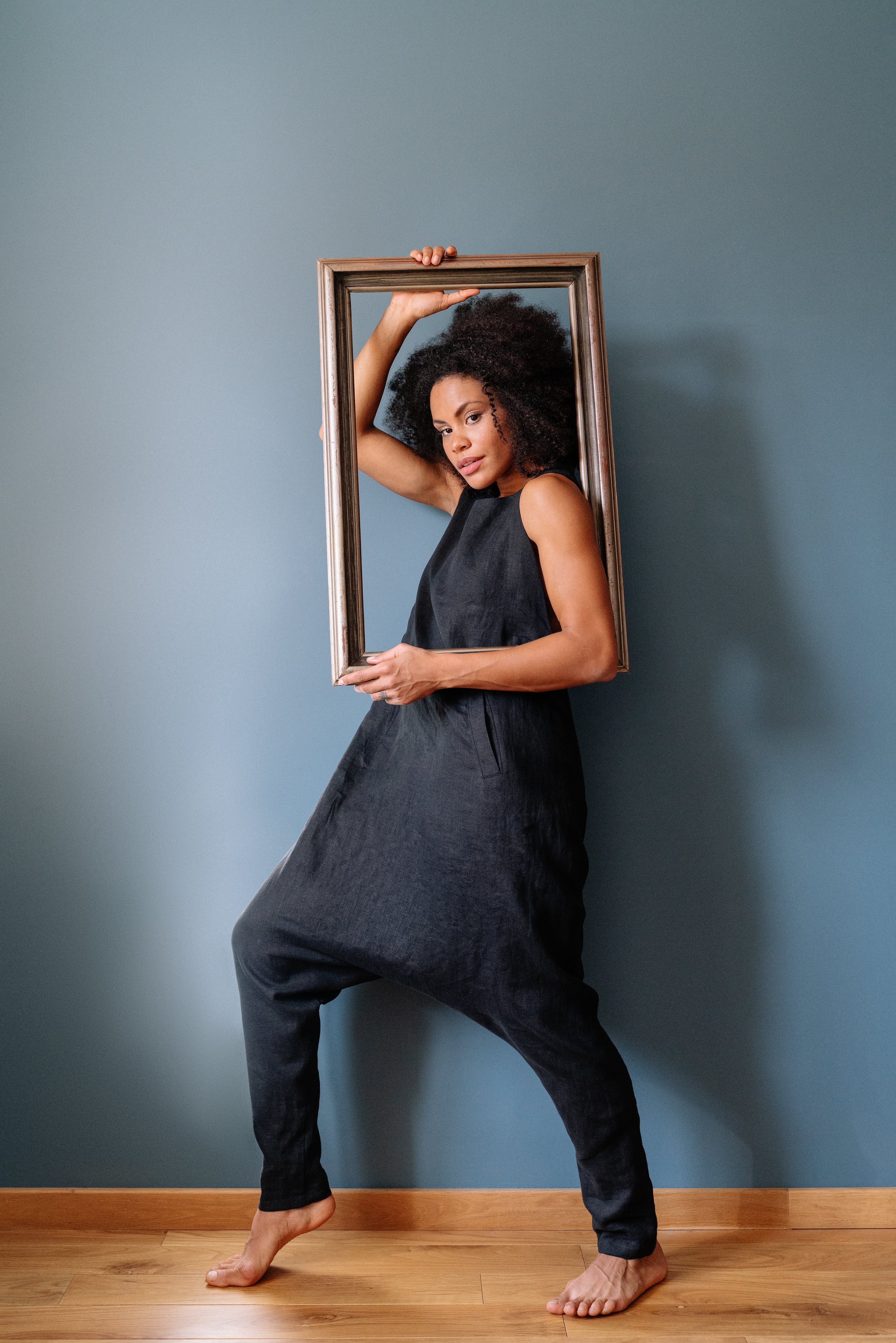 Linen Drop Crotch Jumpsuit