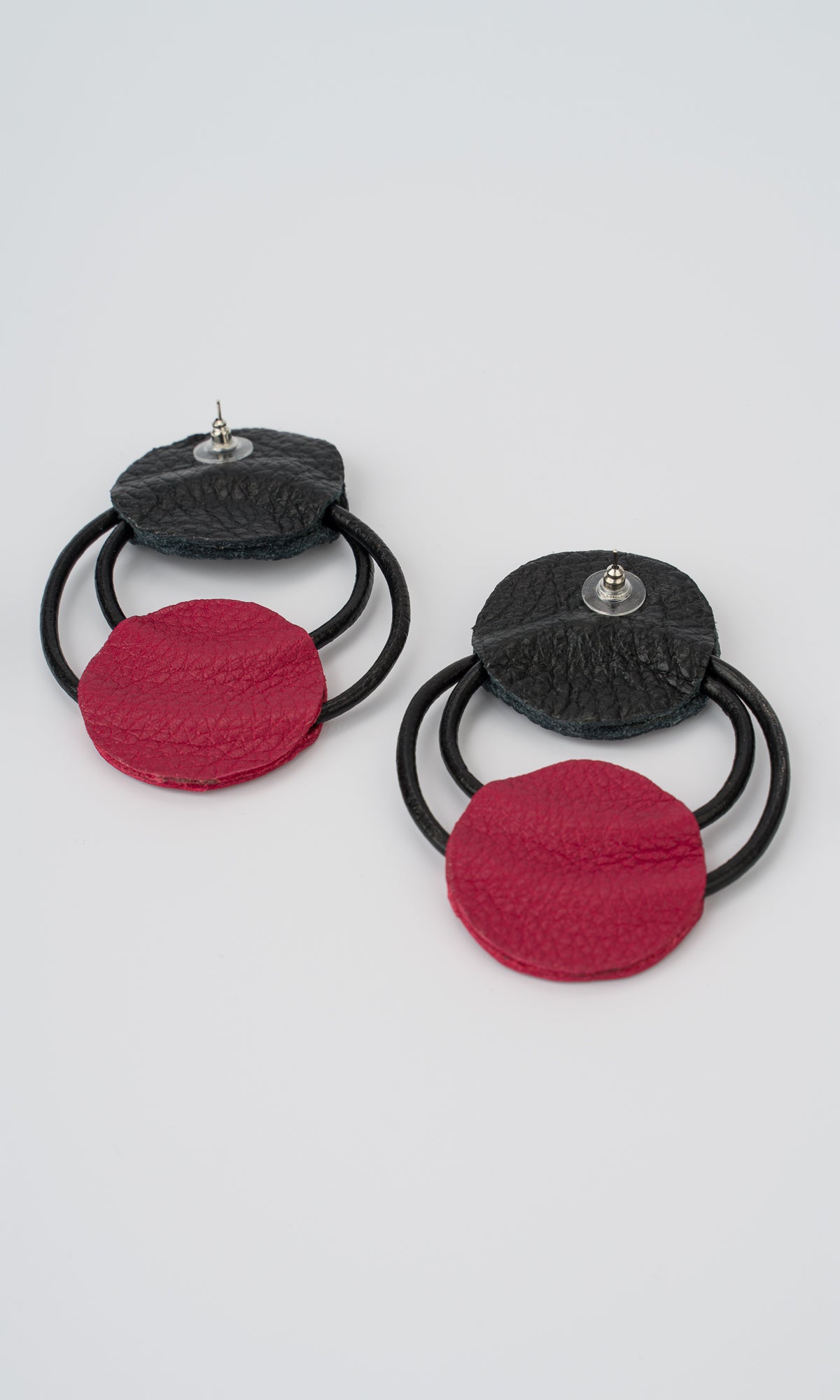 Black and Red Circles Earrings - AAKASHA