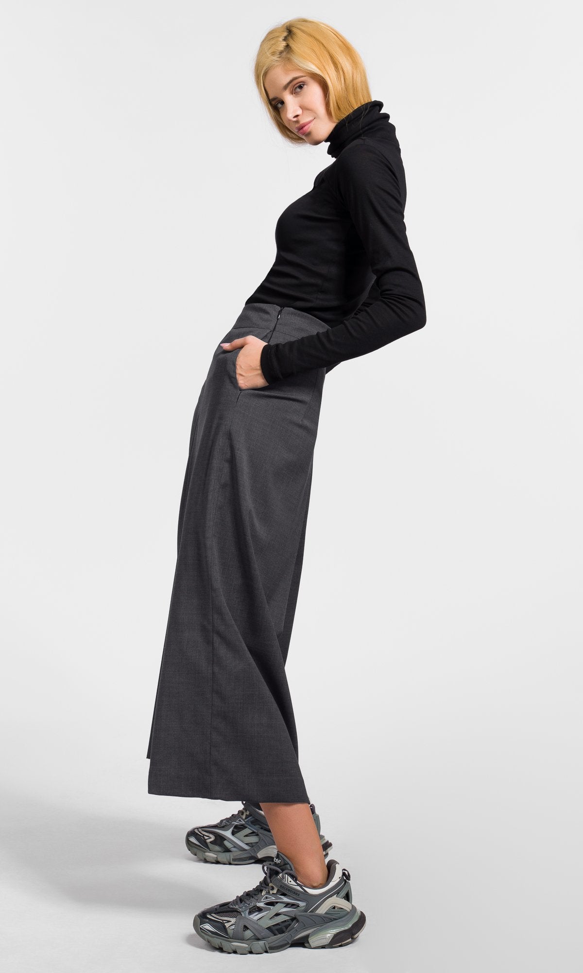 Inverted Pleat Skirt Pants - AAKASHA