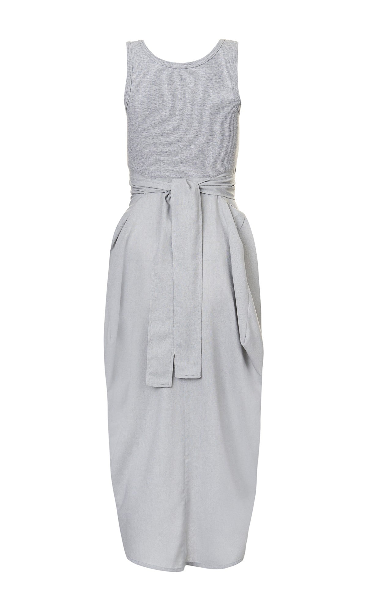 Sleeveless Mixed Dress with Belt - AAKASHA