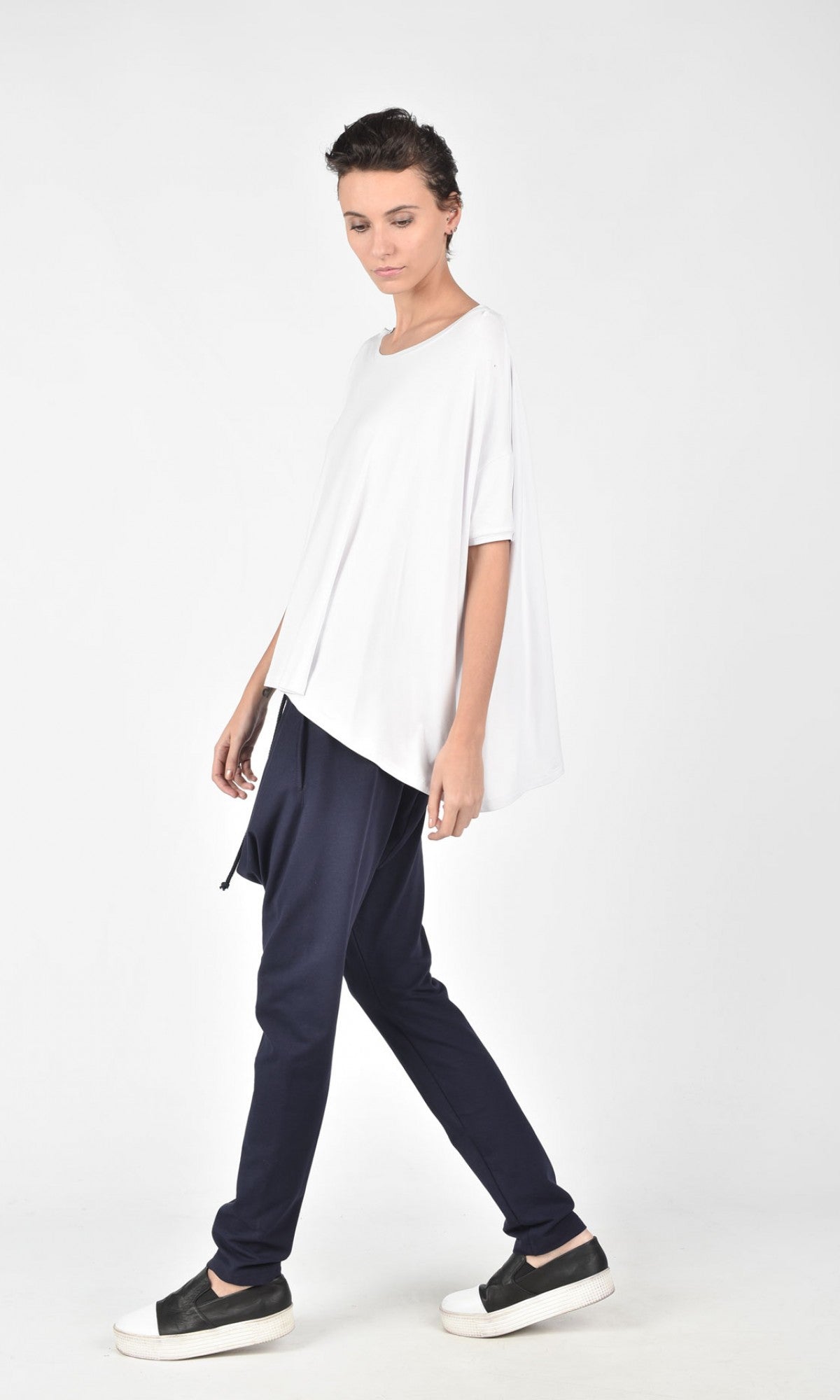 Drop Crotch Pants with Overlap Front - AAKASHA