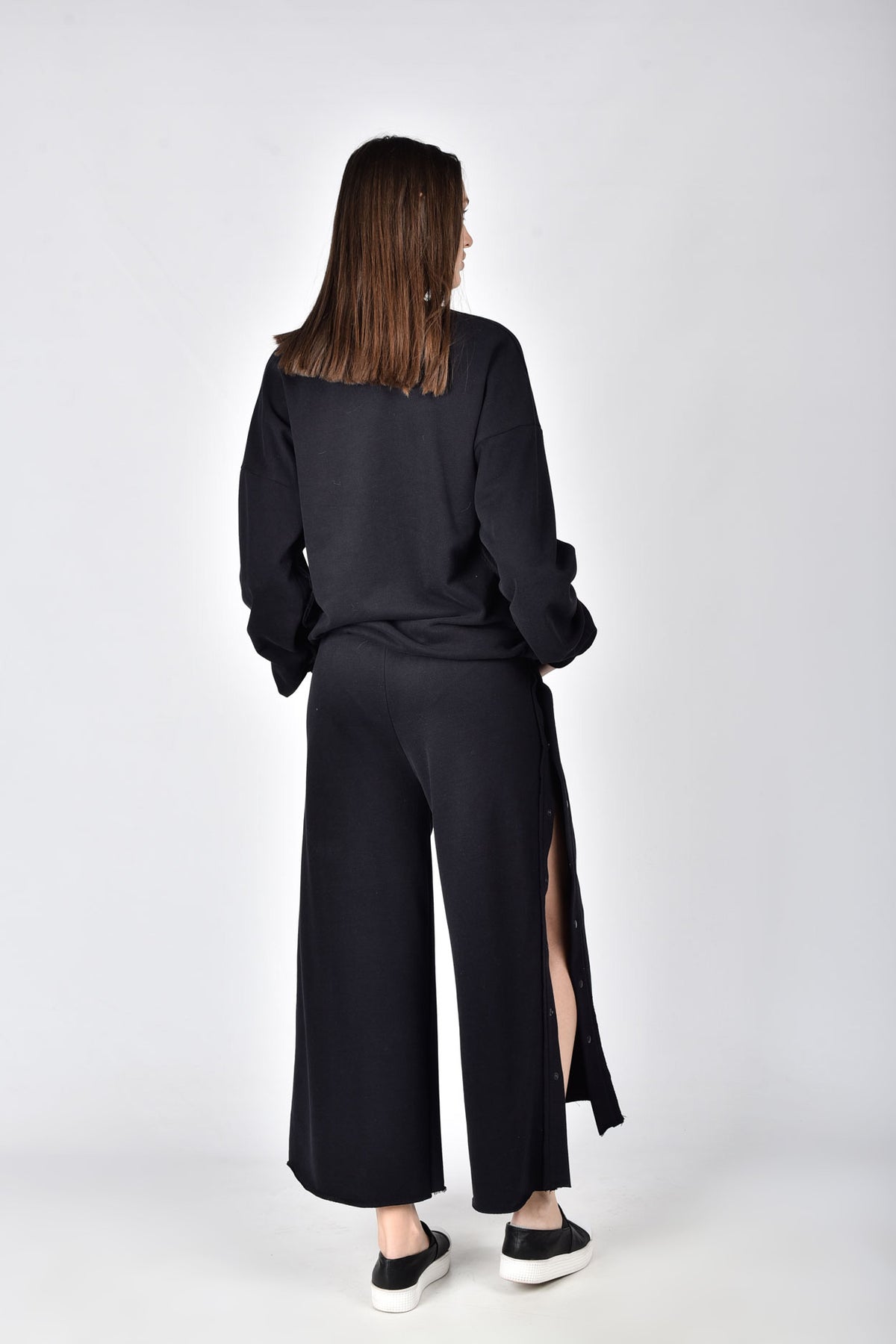 Chemisier grande taille en coton boutonné , haut ample oversize en French Terry