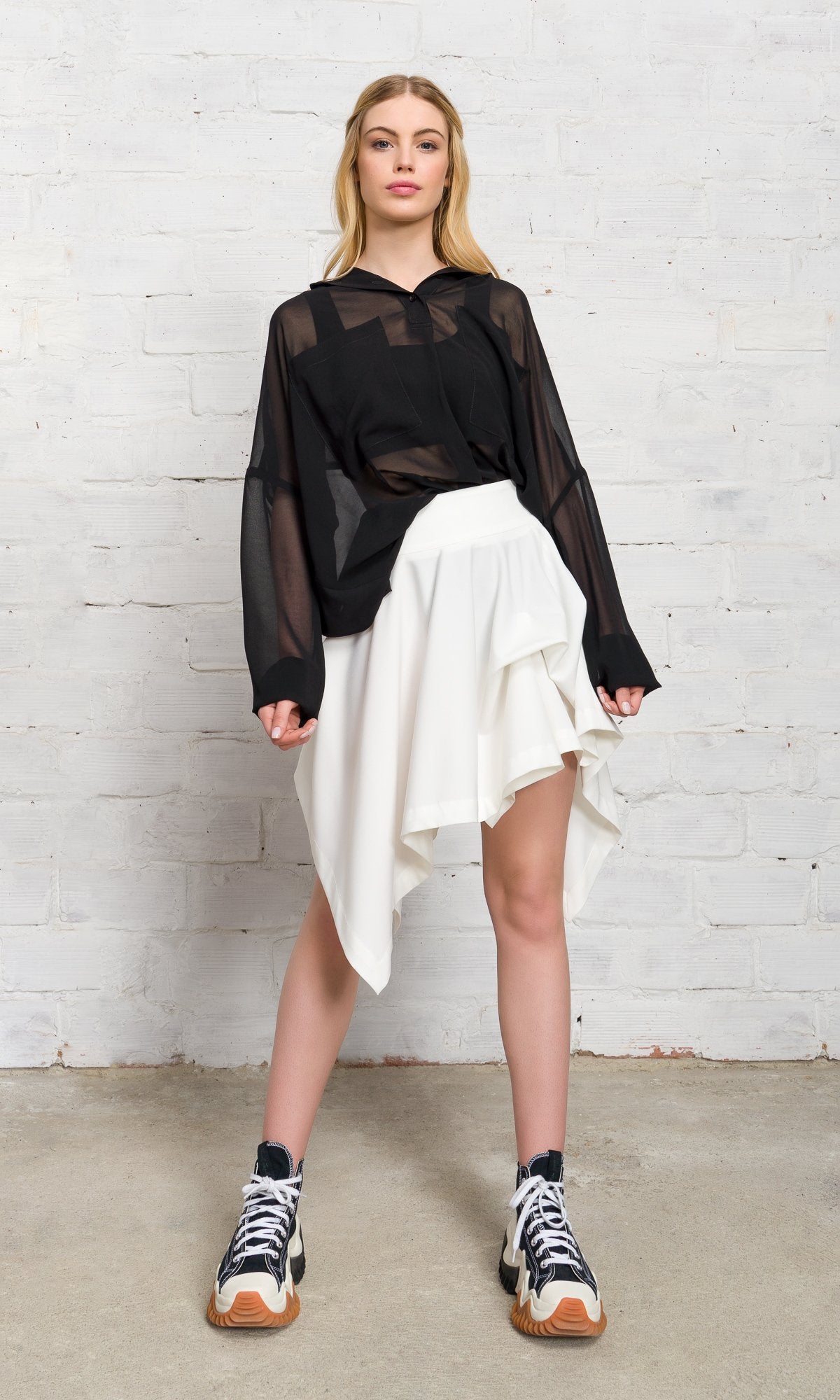 Mini Asymmetric Drapes Skirt