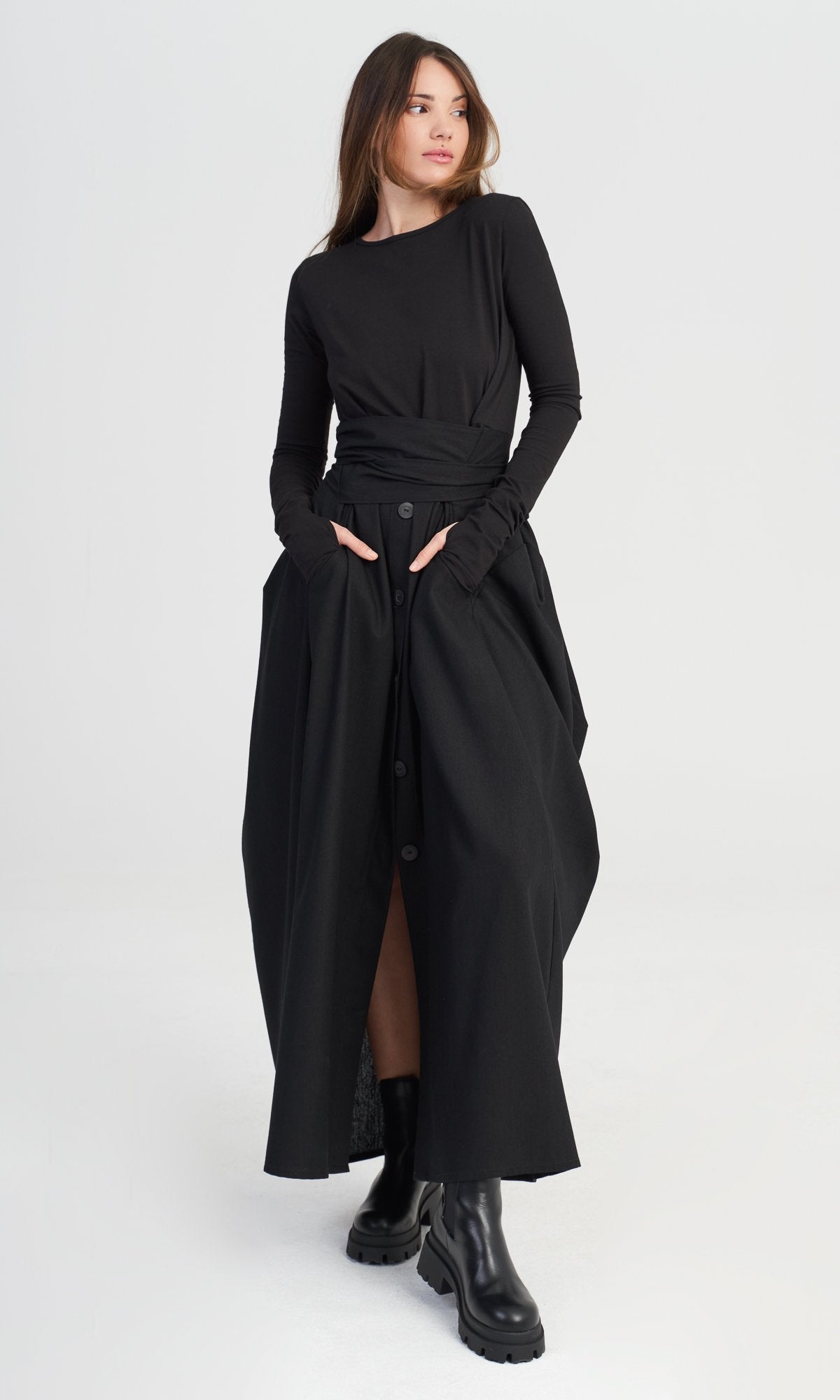 Maxi Dress with Belt - AAKASHA