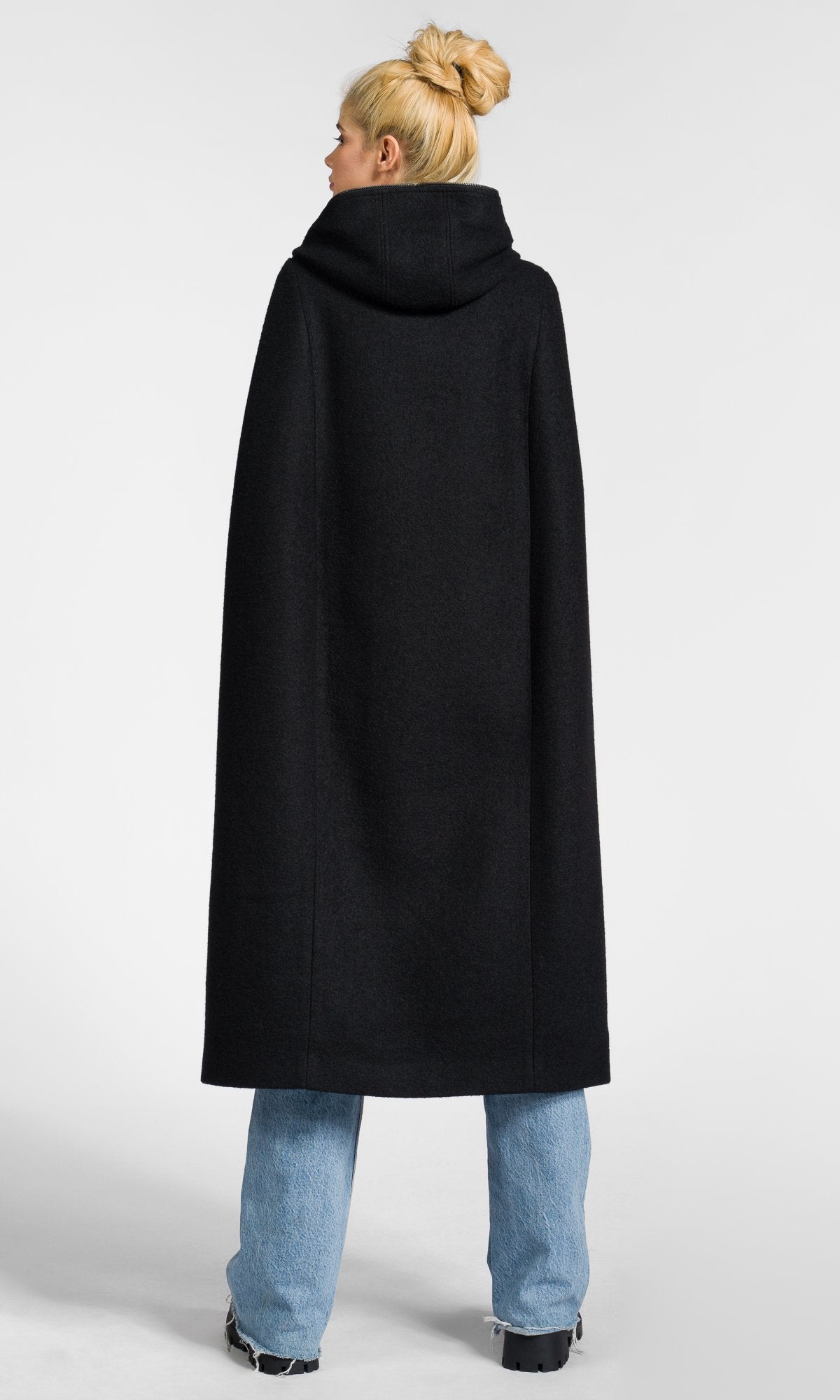 Long Zippered Cape Coat