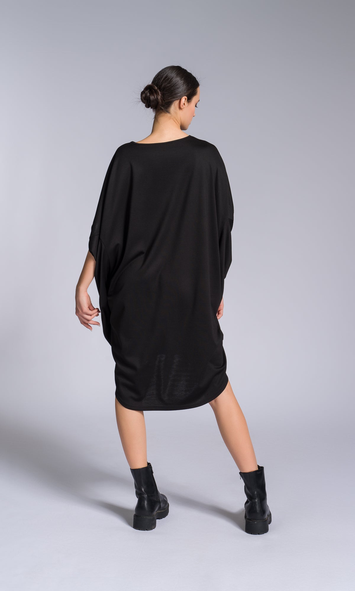 Wide Tucks Asymmetric Dress - AAKASHA