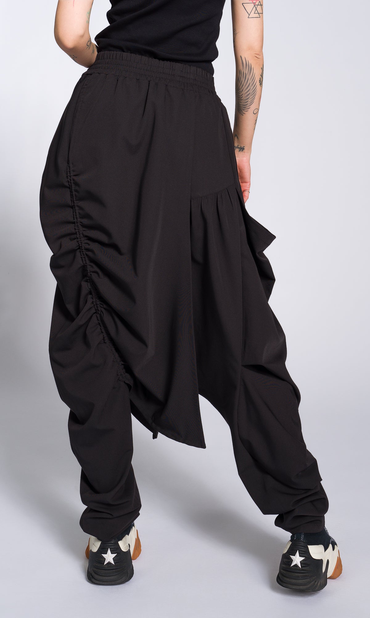 Draped Drop Crotch Pants - AAKASHA