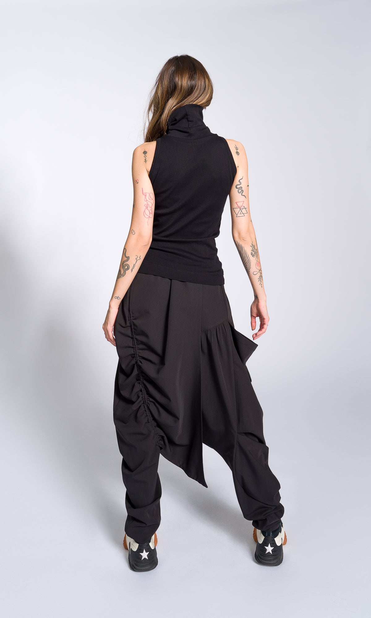 Draped Drop Crotch Pants - AAKASHA