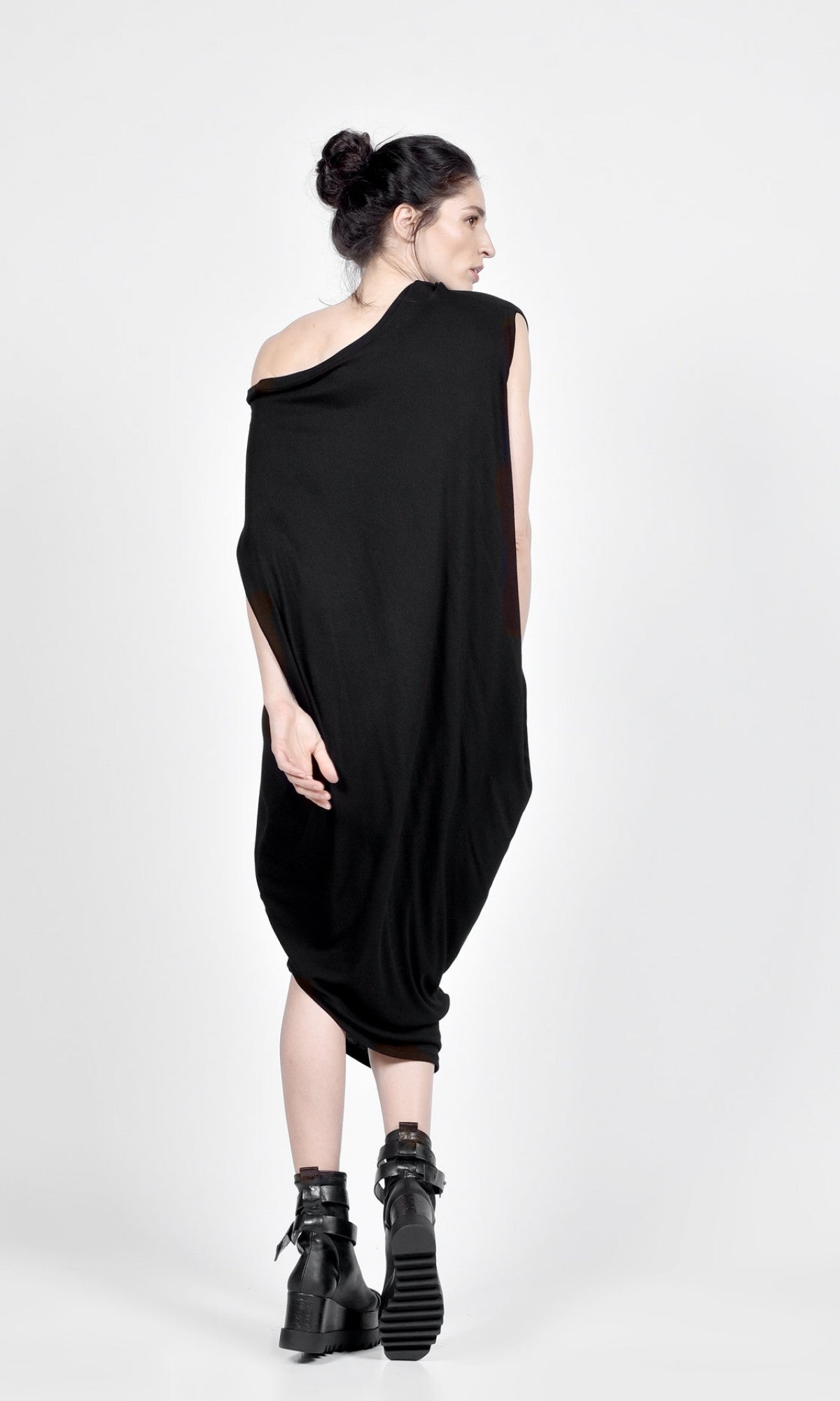 Draped Sleeveless Tunic Dress - AAKASHA