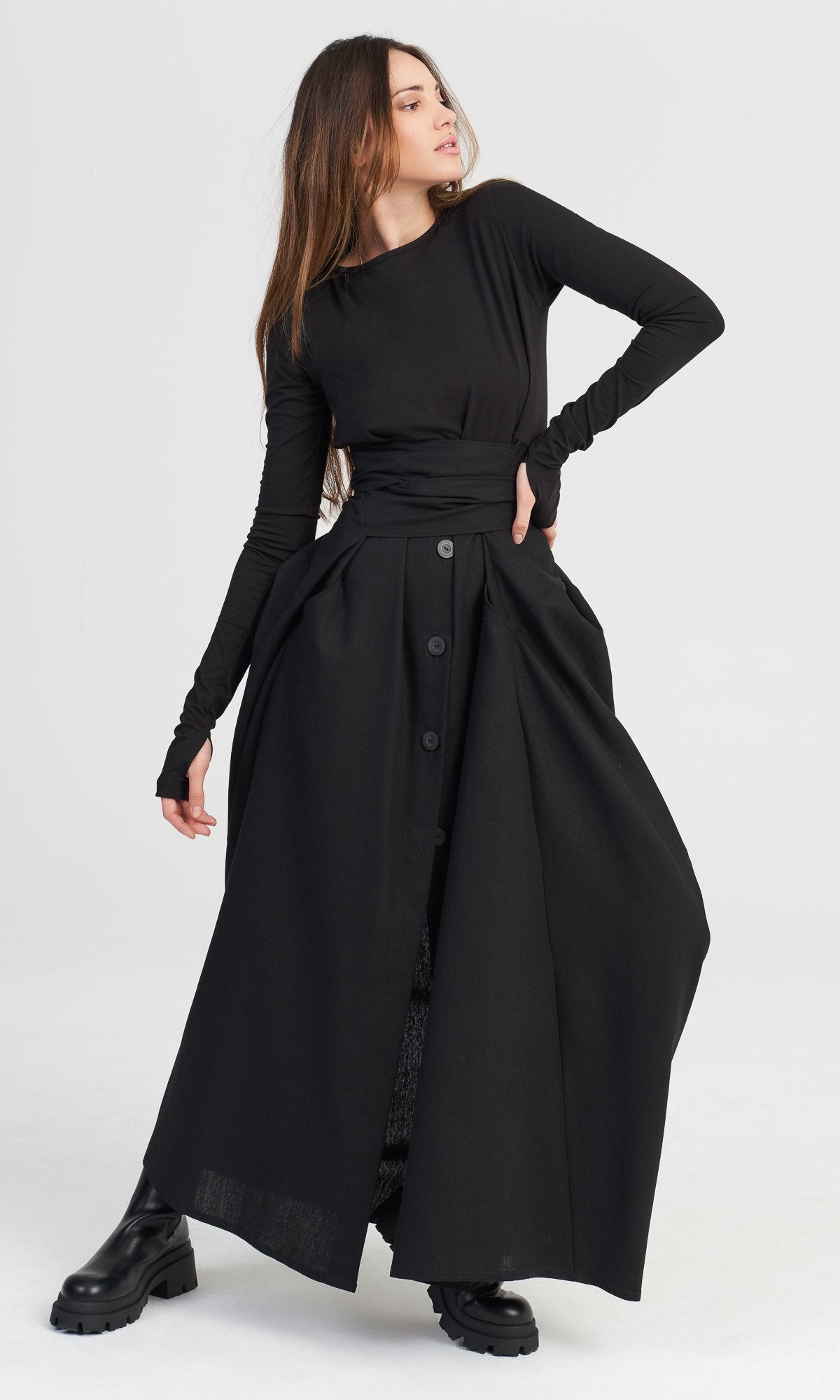 Maxi Dress with Belt - AAKASHA