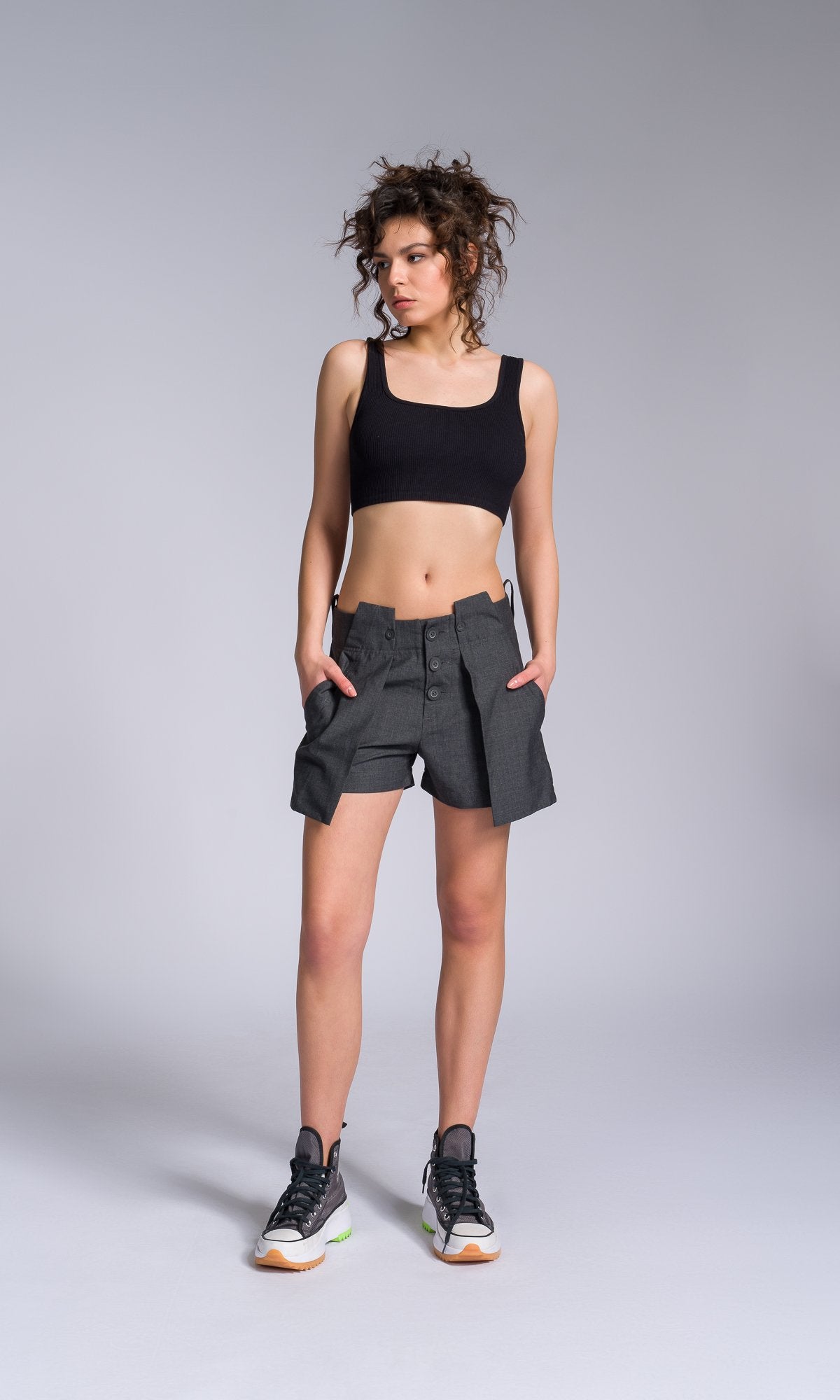 Cool Wool Shorts with Large Pockets - AAKASHA