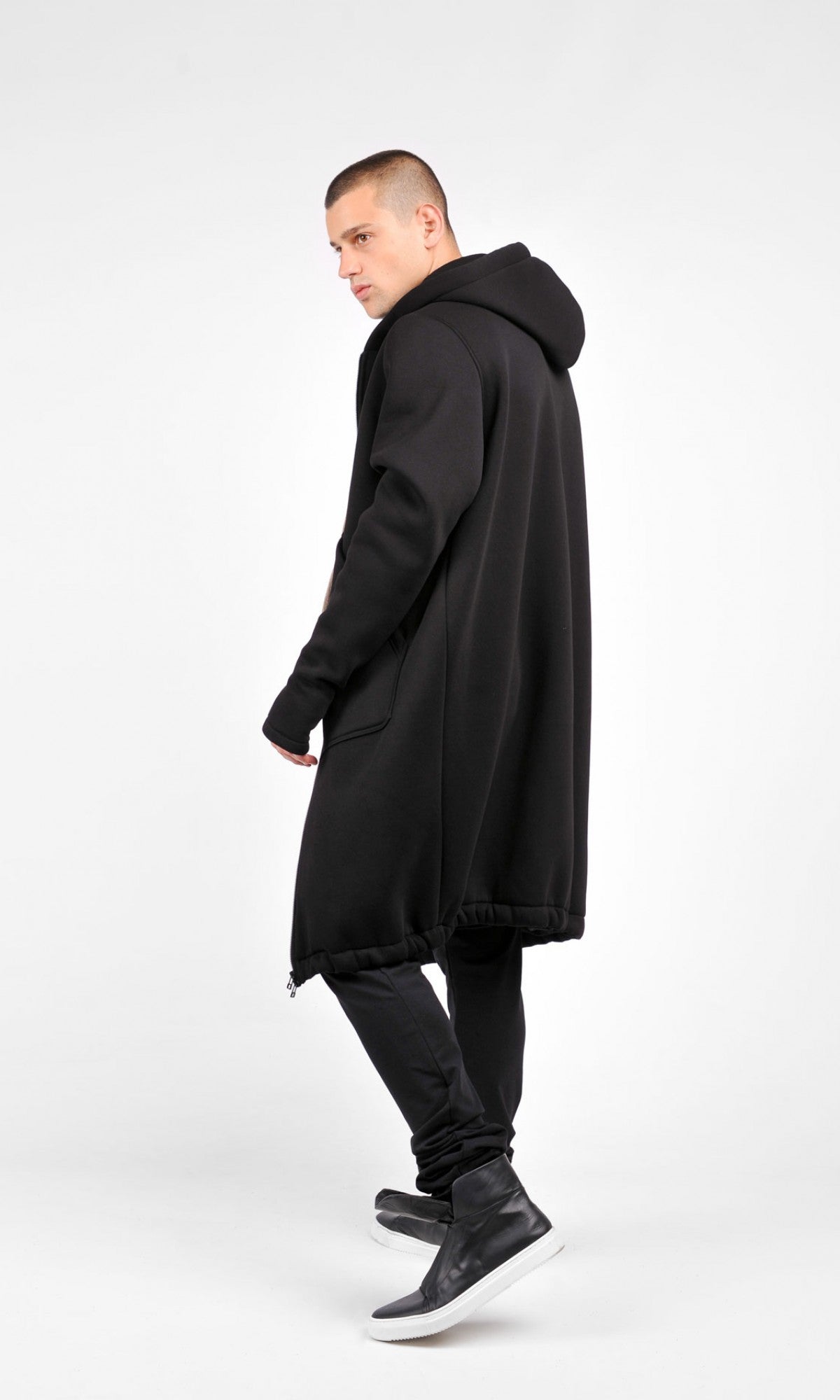 Long Zipper Hoodie Coat