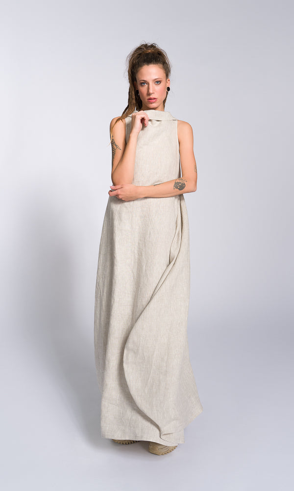 Soft Skin-Friendly Linen Cocoon Dress main image 0