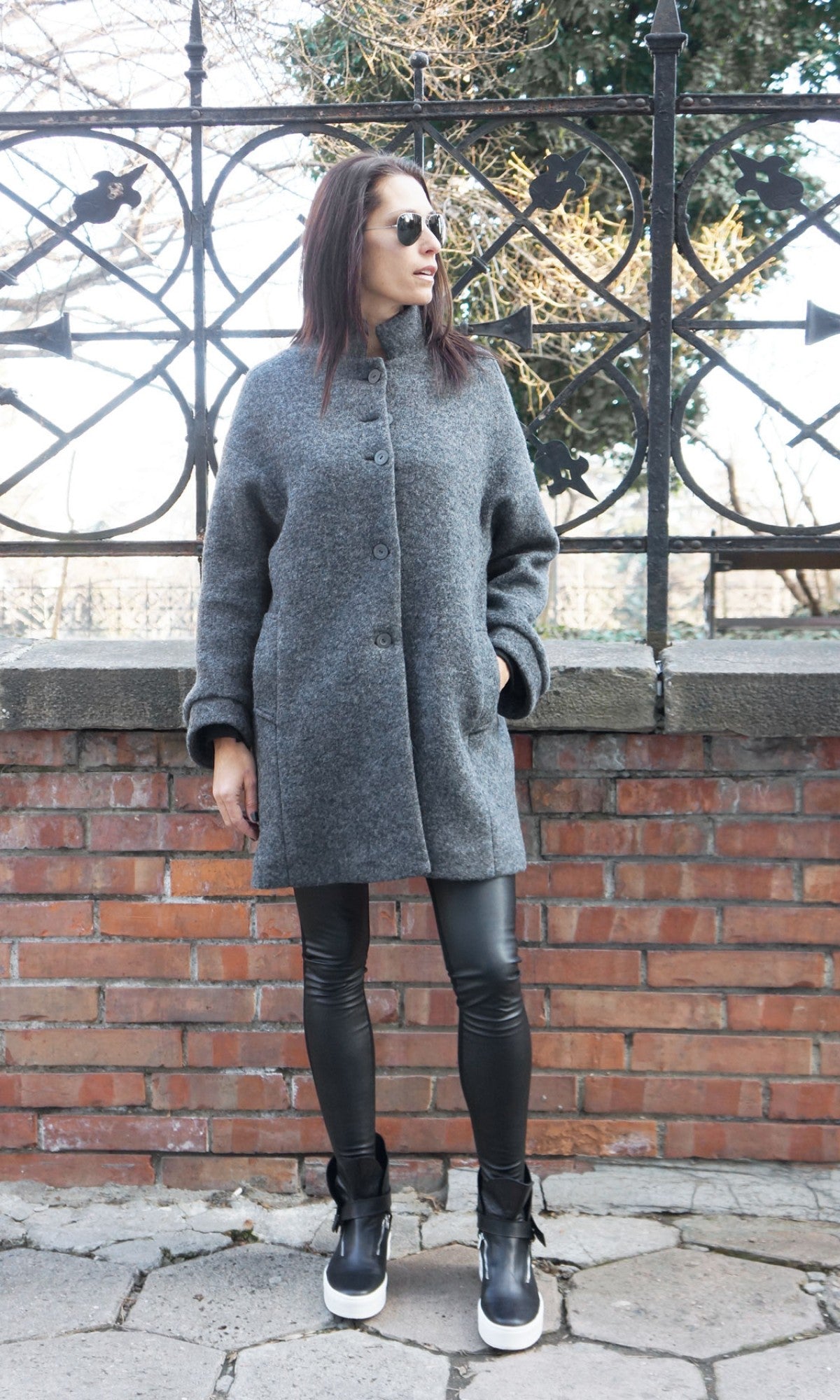 Elegant Straight Wool Coat