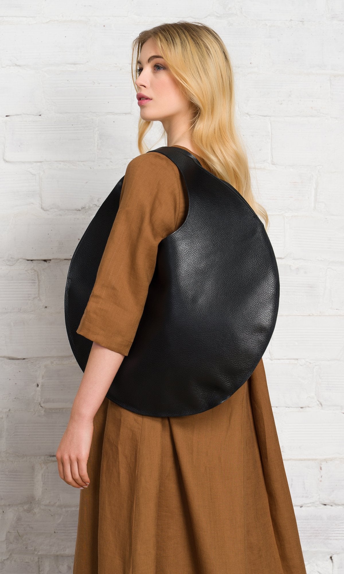 Leather Circle Hobo Bag - AAKASHA