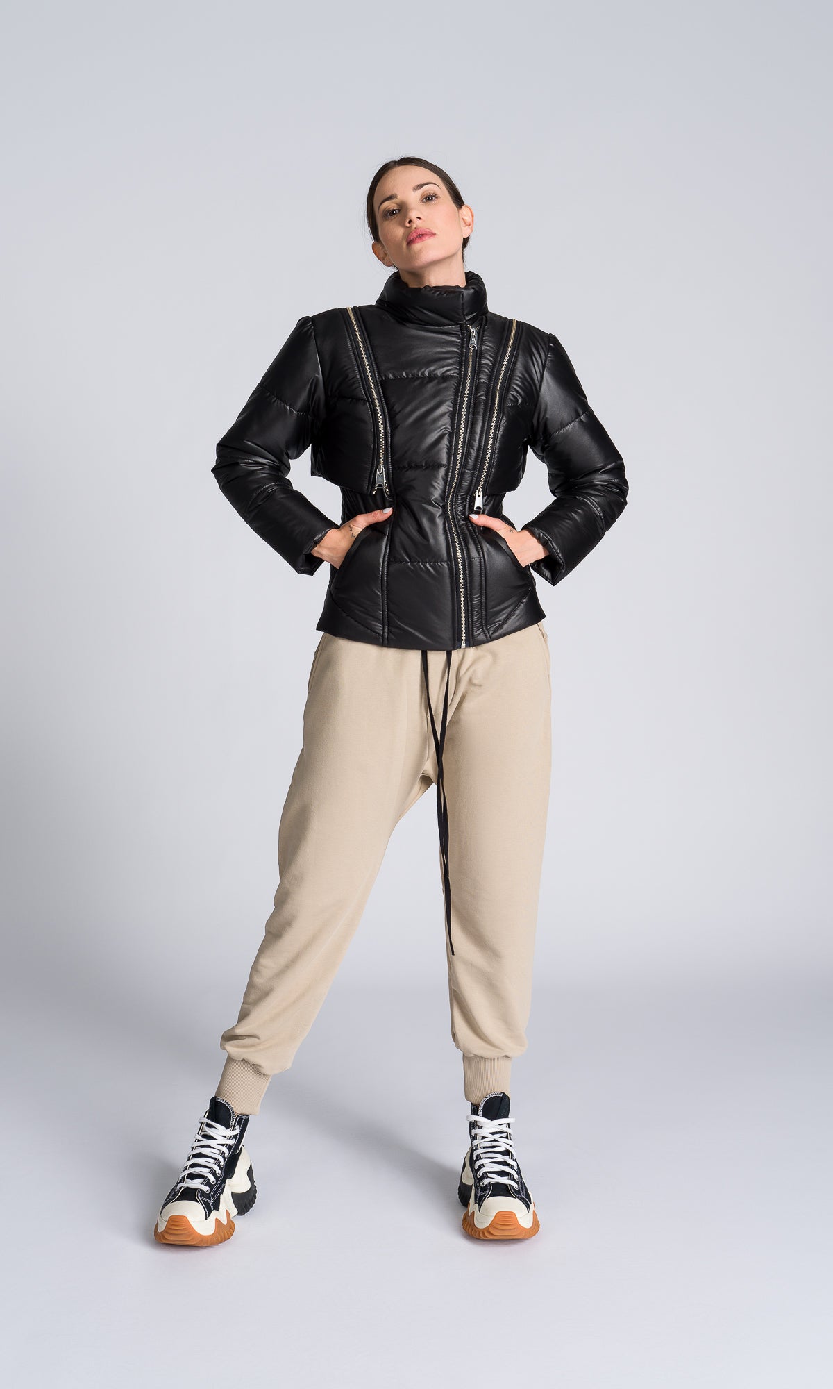 Quilted Jacket with Detachable Sleeves - AAKASHA