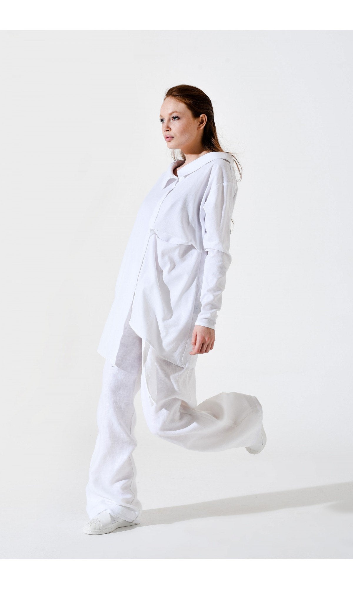 Asymmetric Multi-way Linen Shirt - AAKASHA