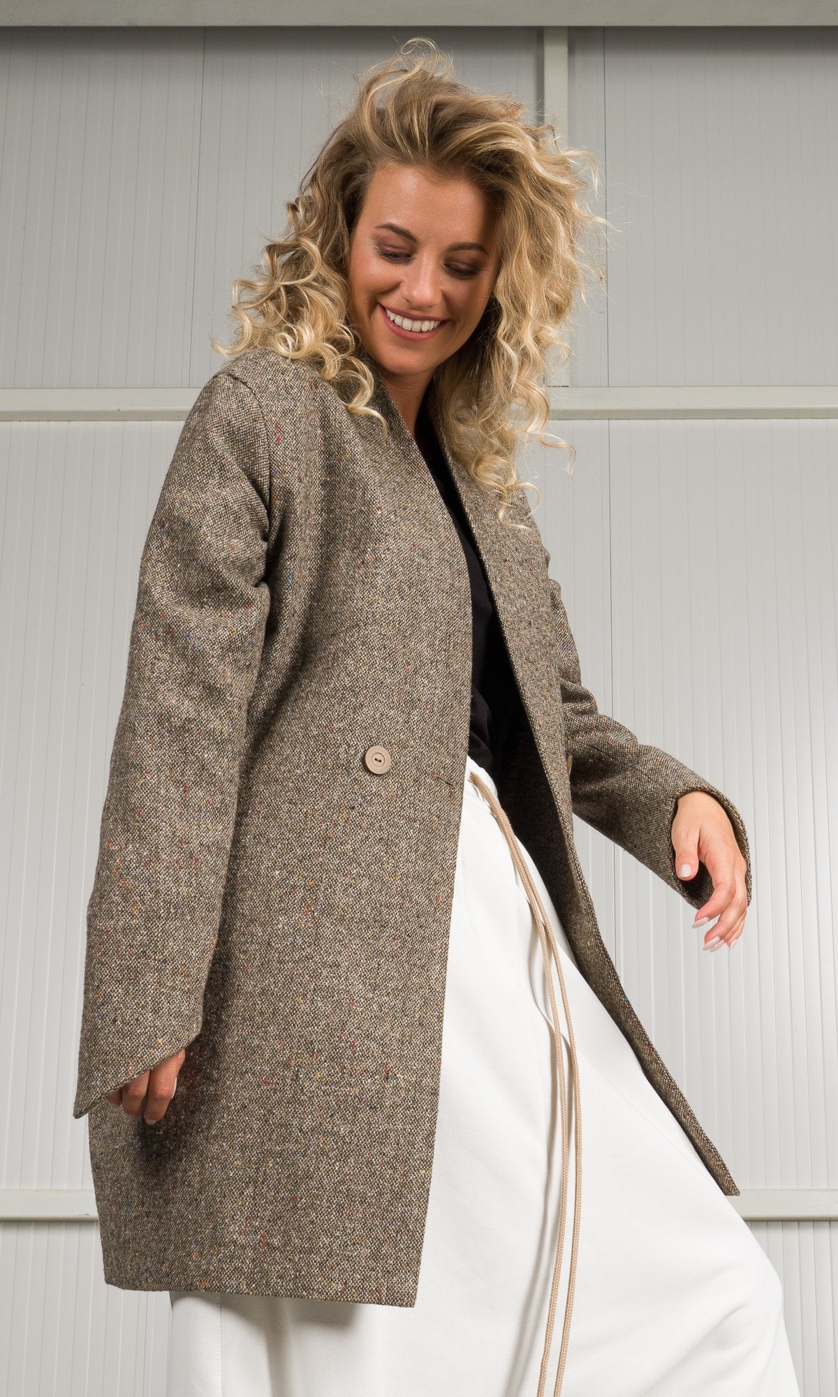 Donegal Tweed Cocoon Coat - AAKASHA