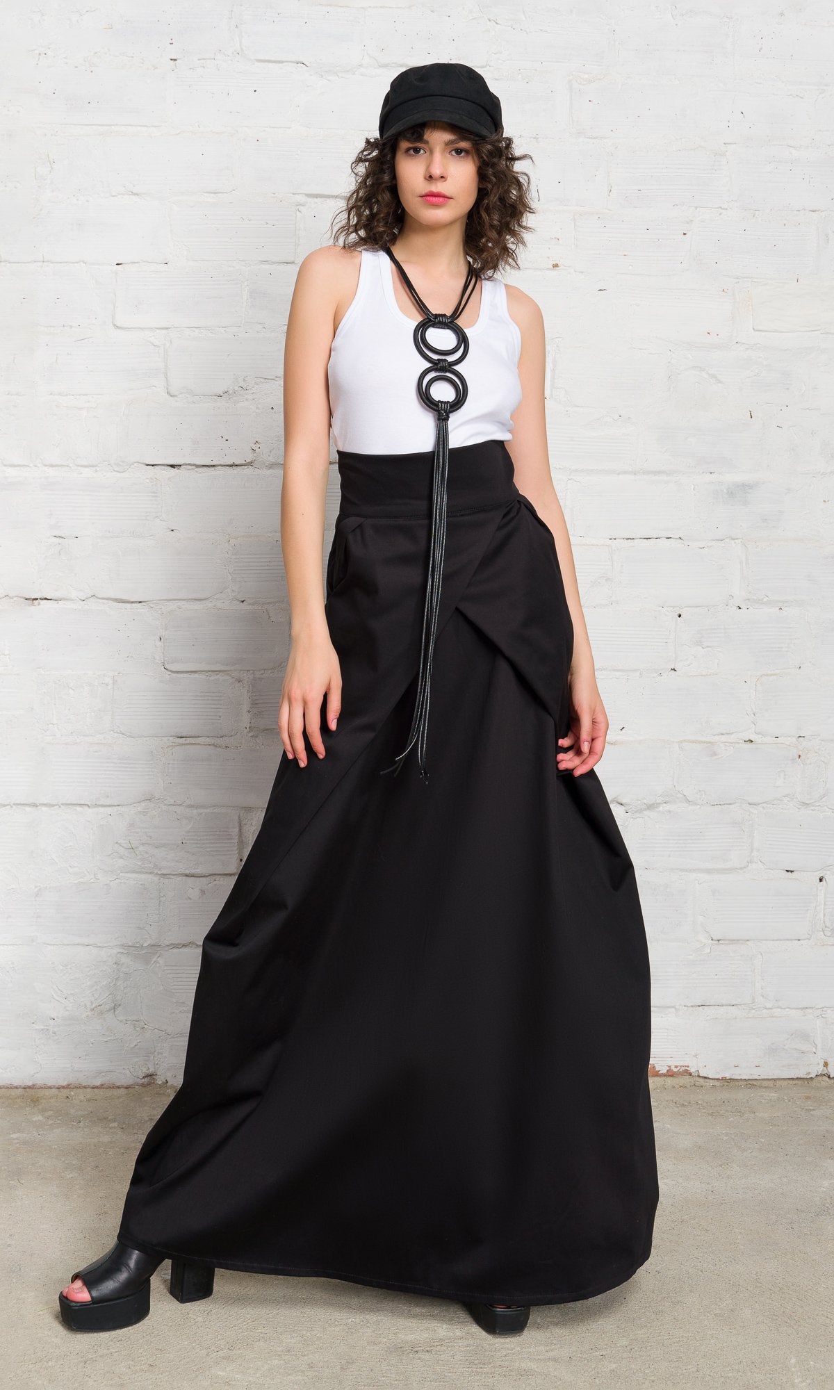 Long Skirt With Overlapping Front