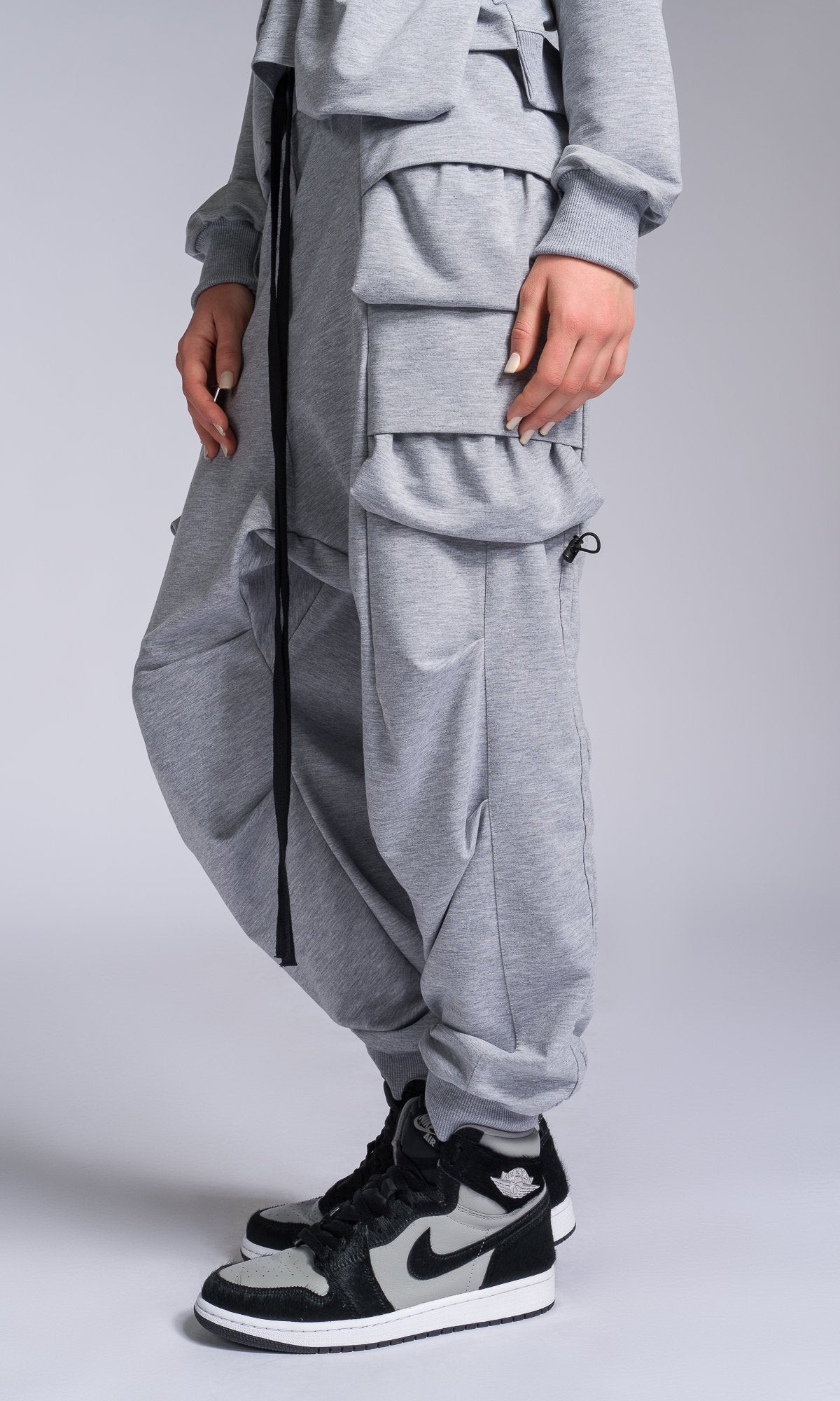 Adjustable Leg Pants with Layered Pockets - AAKASHA