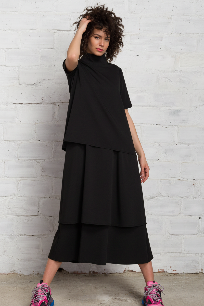 Layered Modular Midi Dress