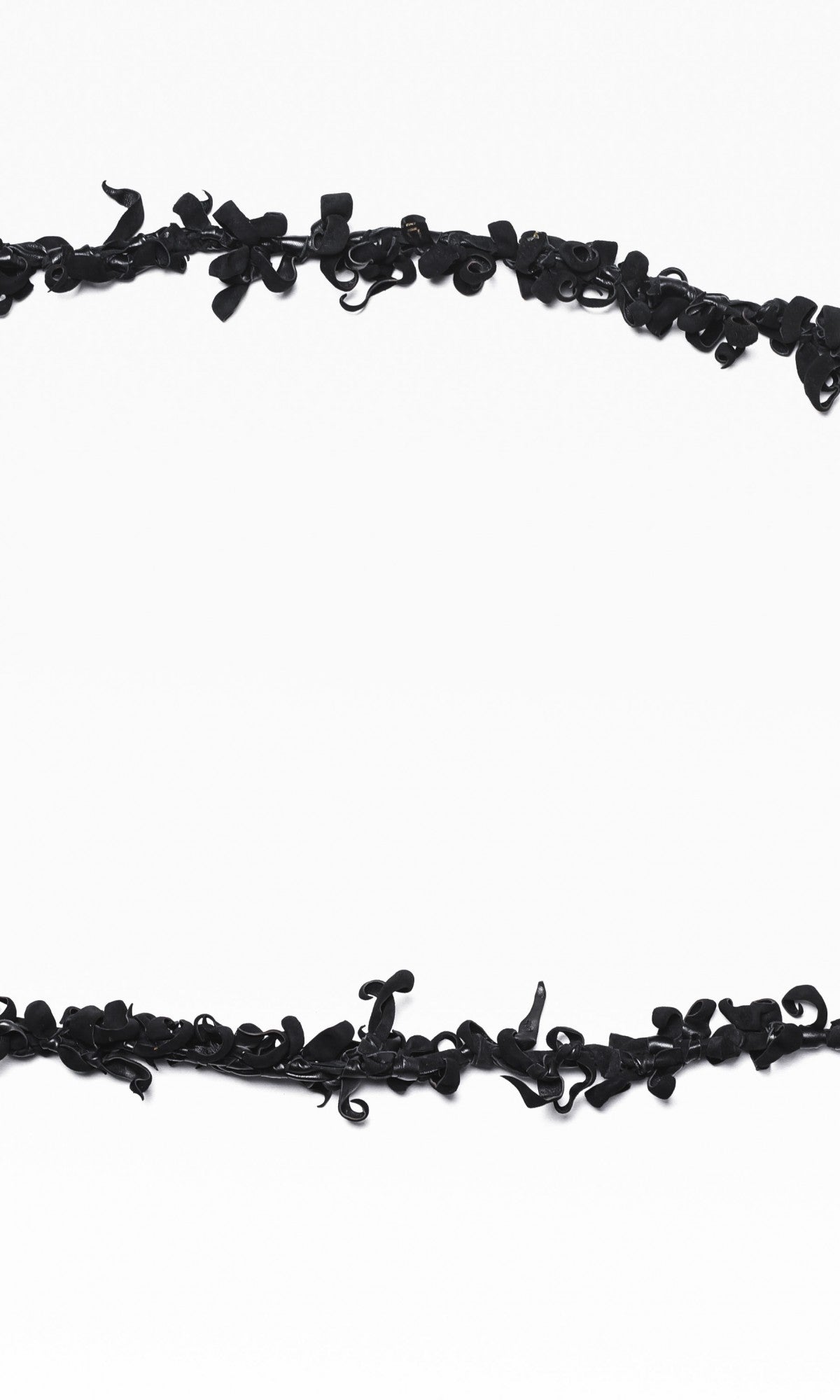 Extra Long Black Genuine Leather Necklace