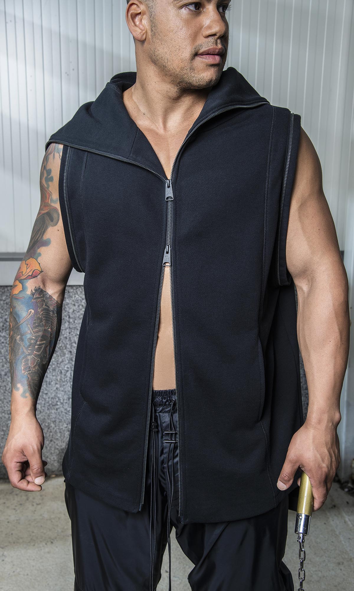 Detachable Sleeves Ninja Hoodie - AAKASHA