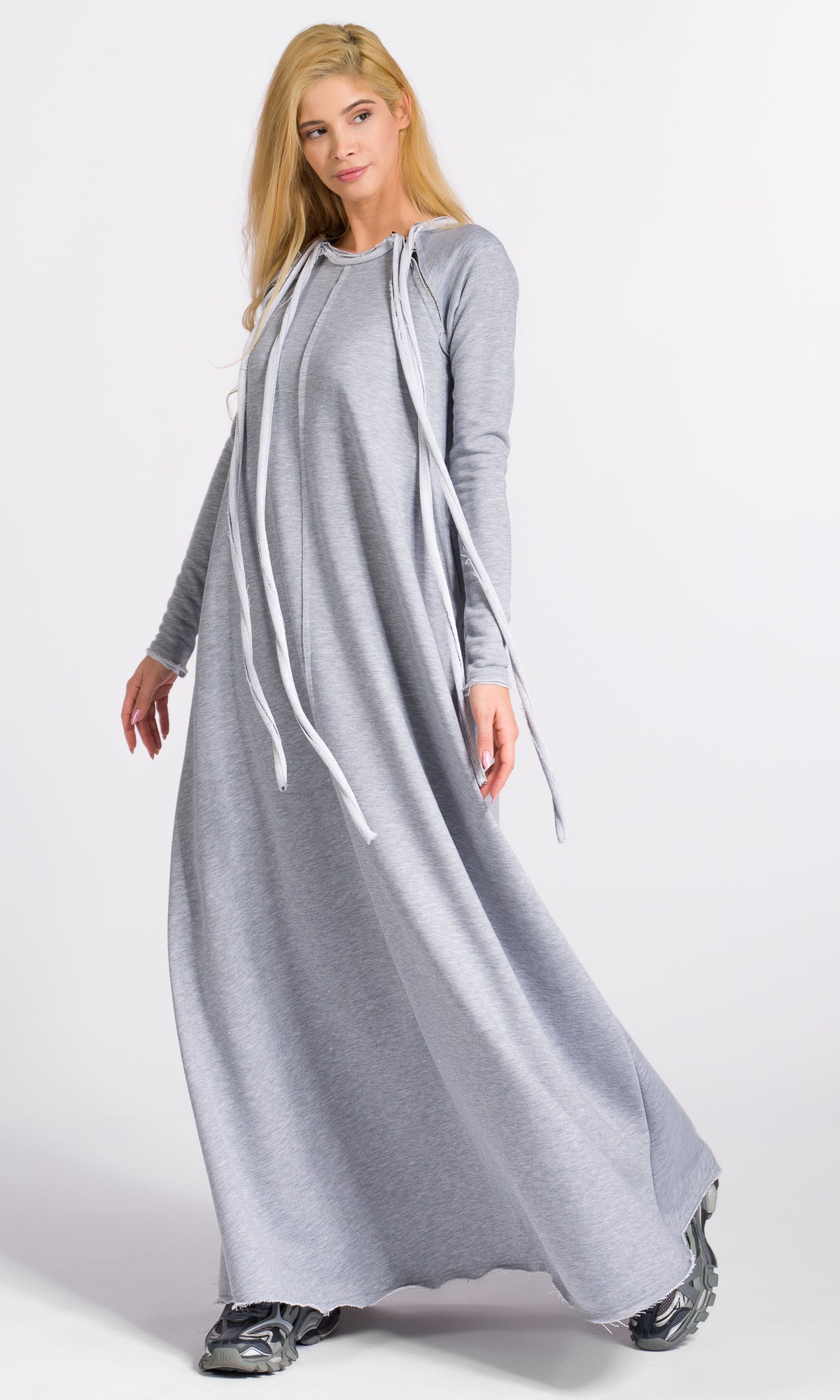 Cotton Maxi Dress with Side Pockets - AAKASHA