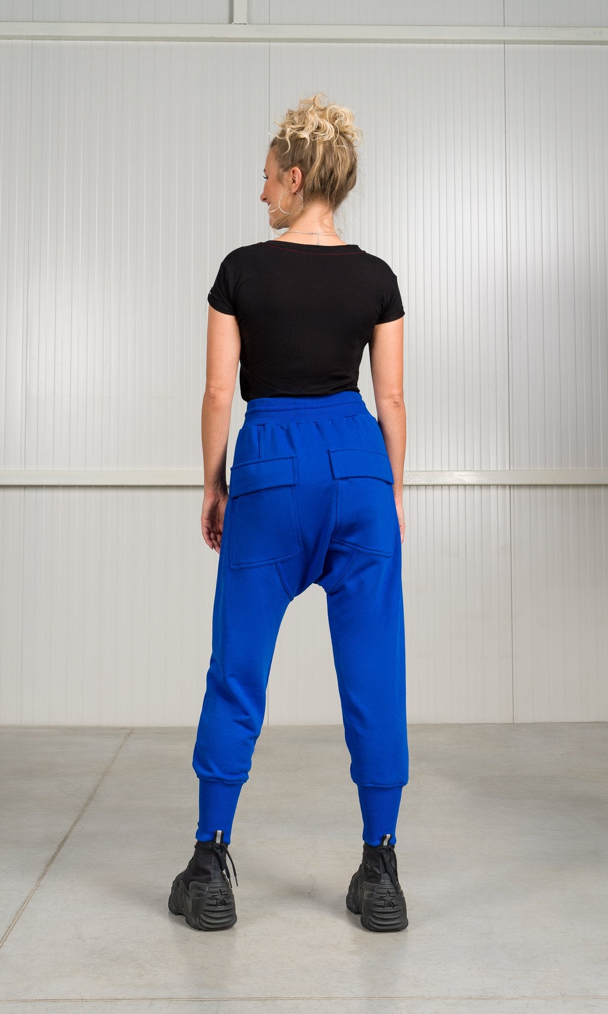 Drop Crotch Pants with Flap Pockets - AAKASHA