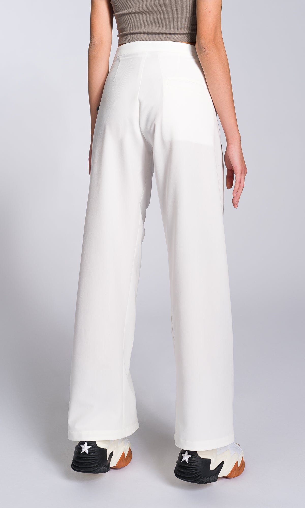 Wide Leg Pants with Folded Sides - AAKASHA