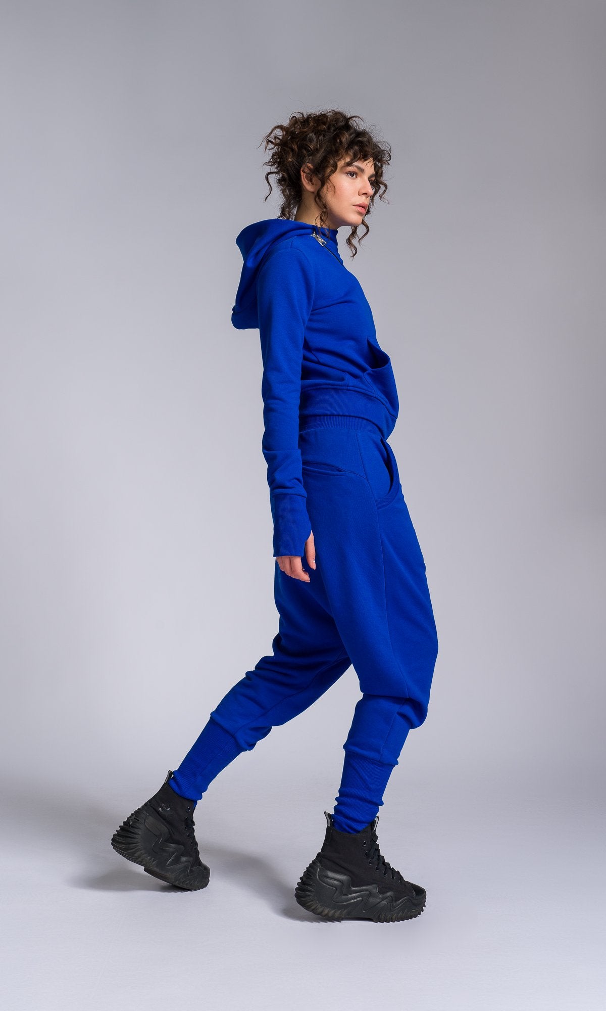 Short Hoodie with Asymmetric Closure - AAKASHA