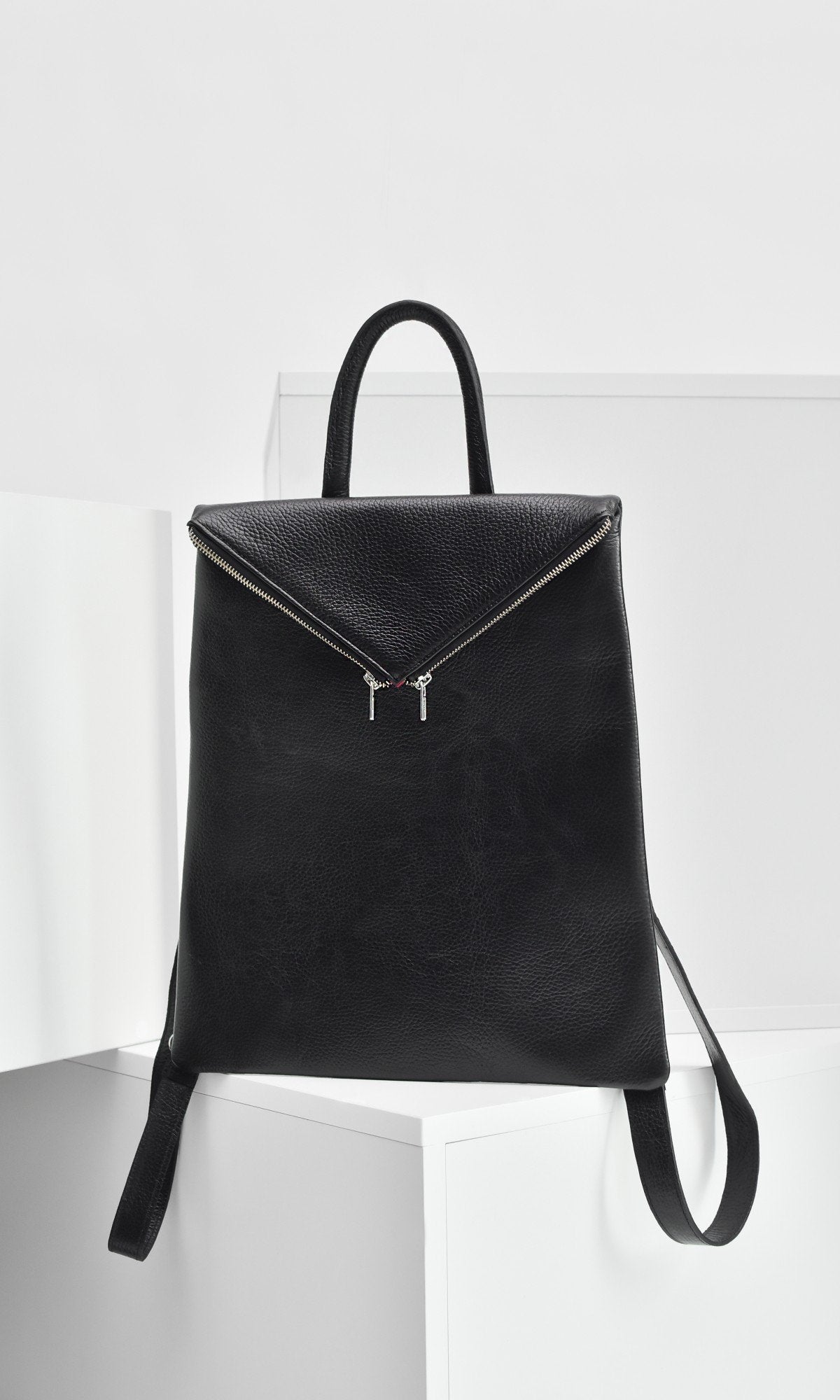 Black Leather Backpack