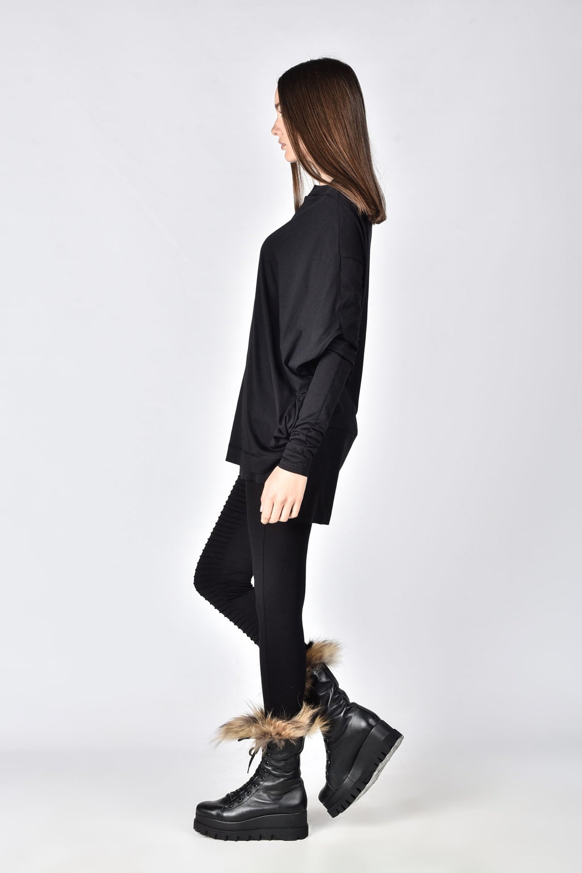 Blouse oversize en coton à manches longues, multi-positions