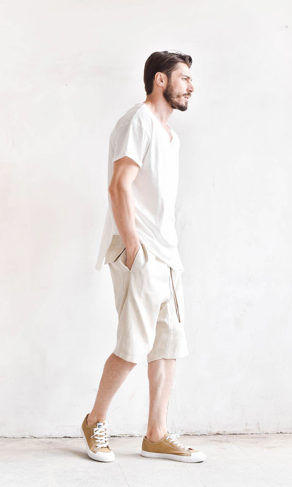 Casual Plain V-neck T-shirt