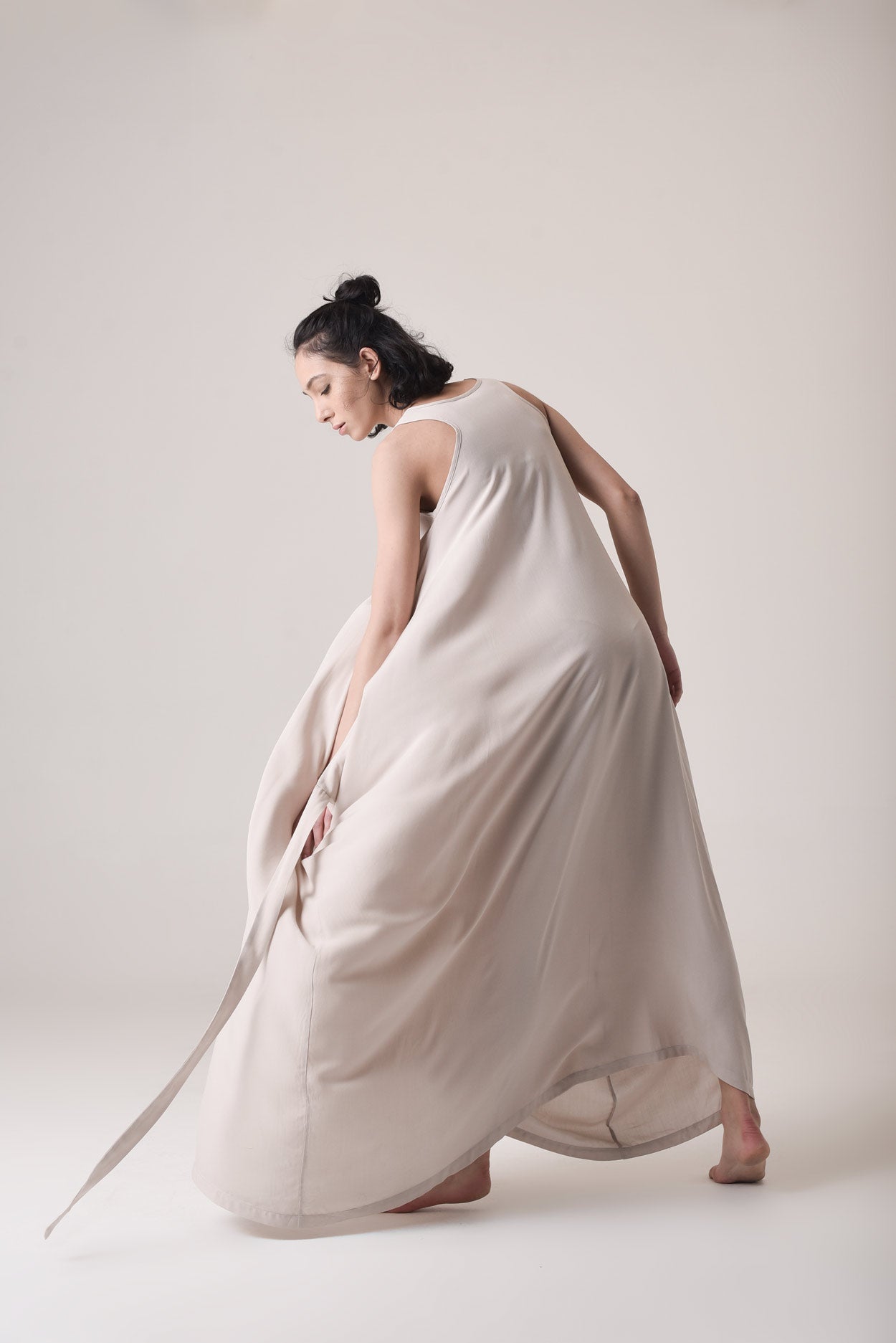 Summer Draped Maxi Dress with Adjustable Belt