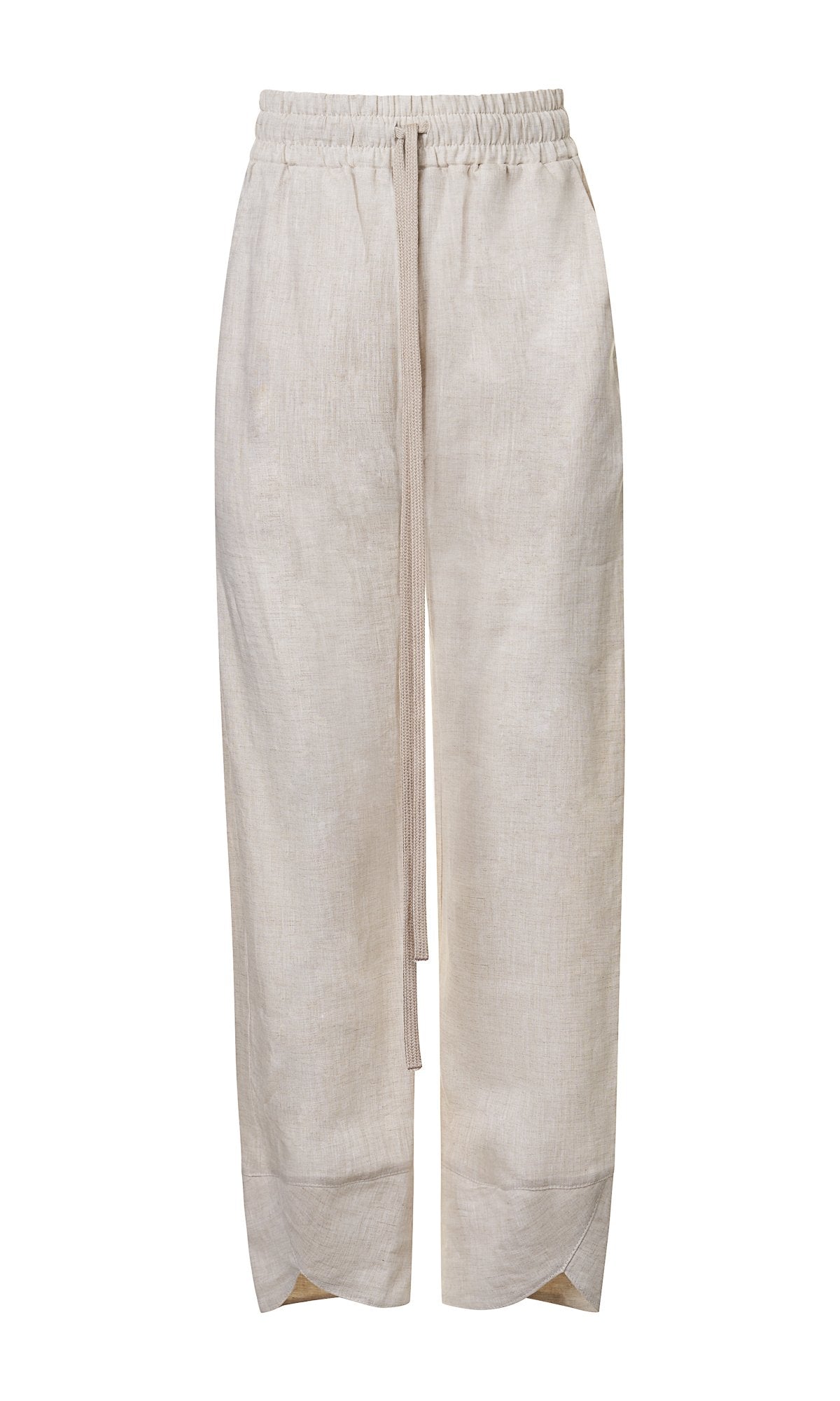 Linen Pants with Wide Ankle Cuffs