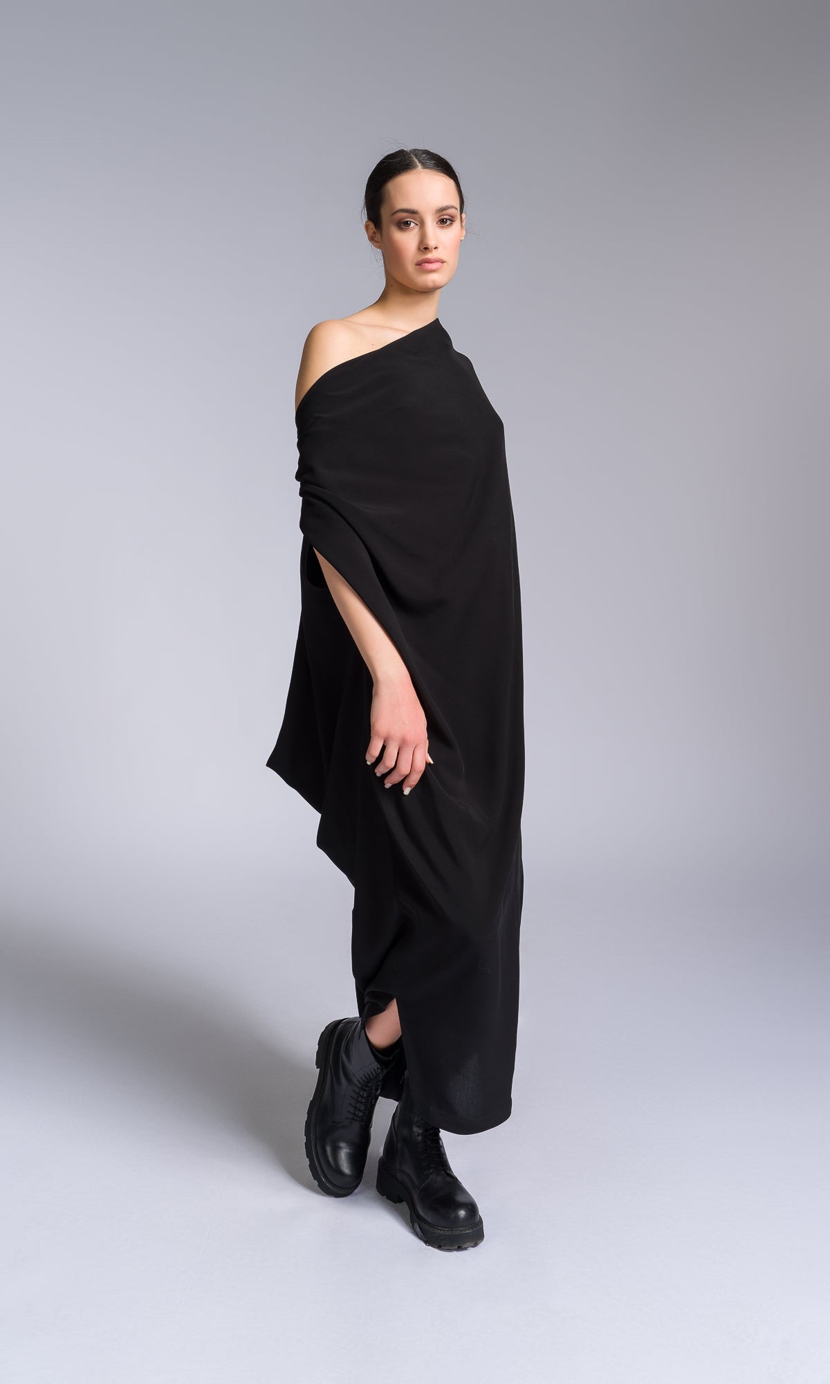 Draped Kaftan Dress with Open Back - AAKASHA