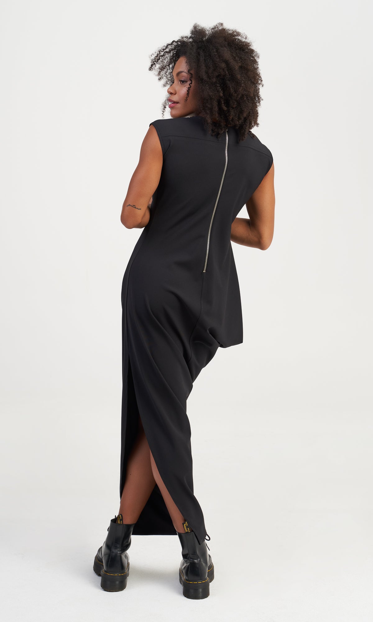 Long Asymmetric Draped Dress - AAKASHA