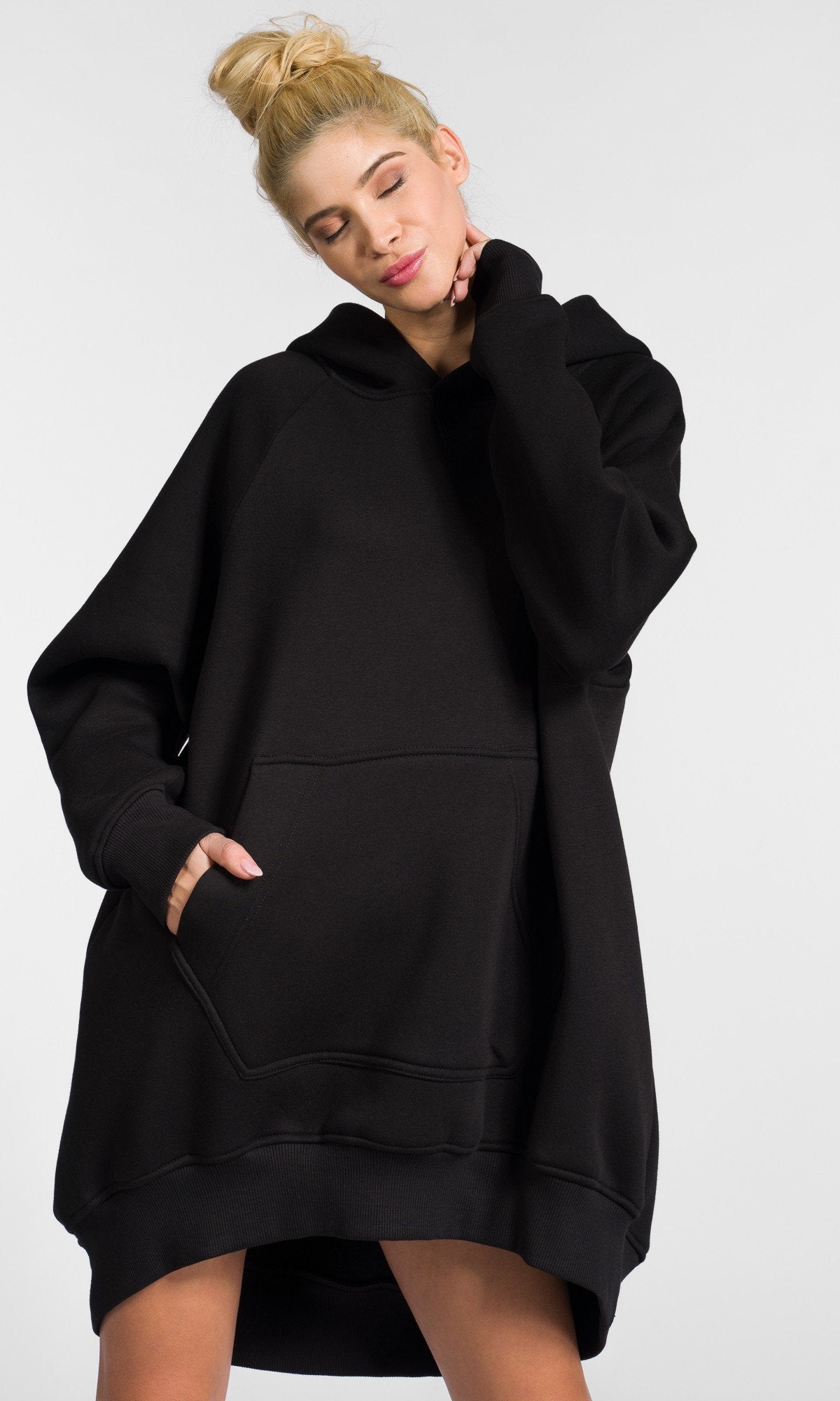 Long Hoodie with Raglan Shoulders - AAKASHA