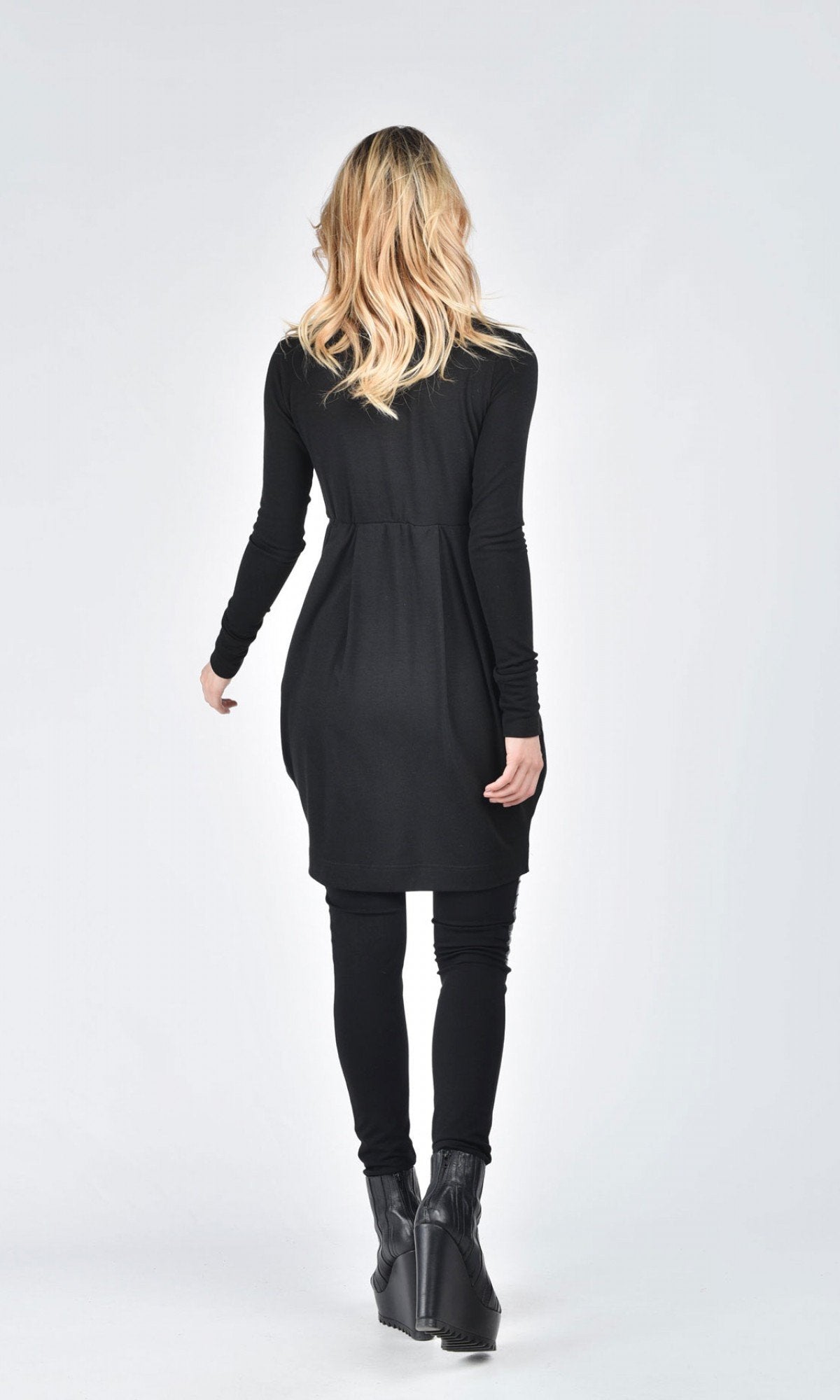 Fine Knit Turtleneck Tunic Dress - AAKASHA