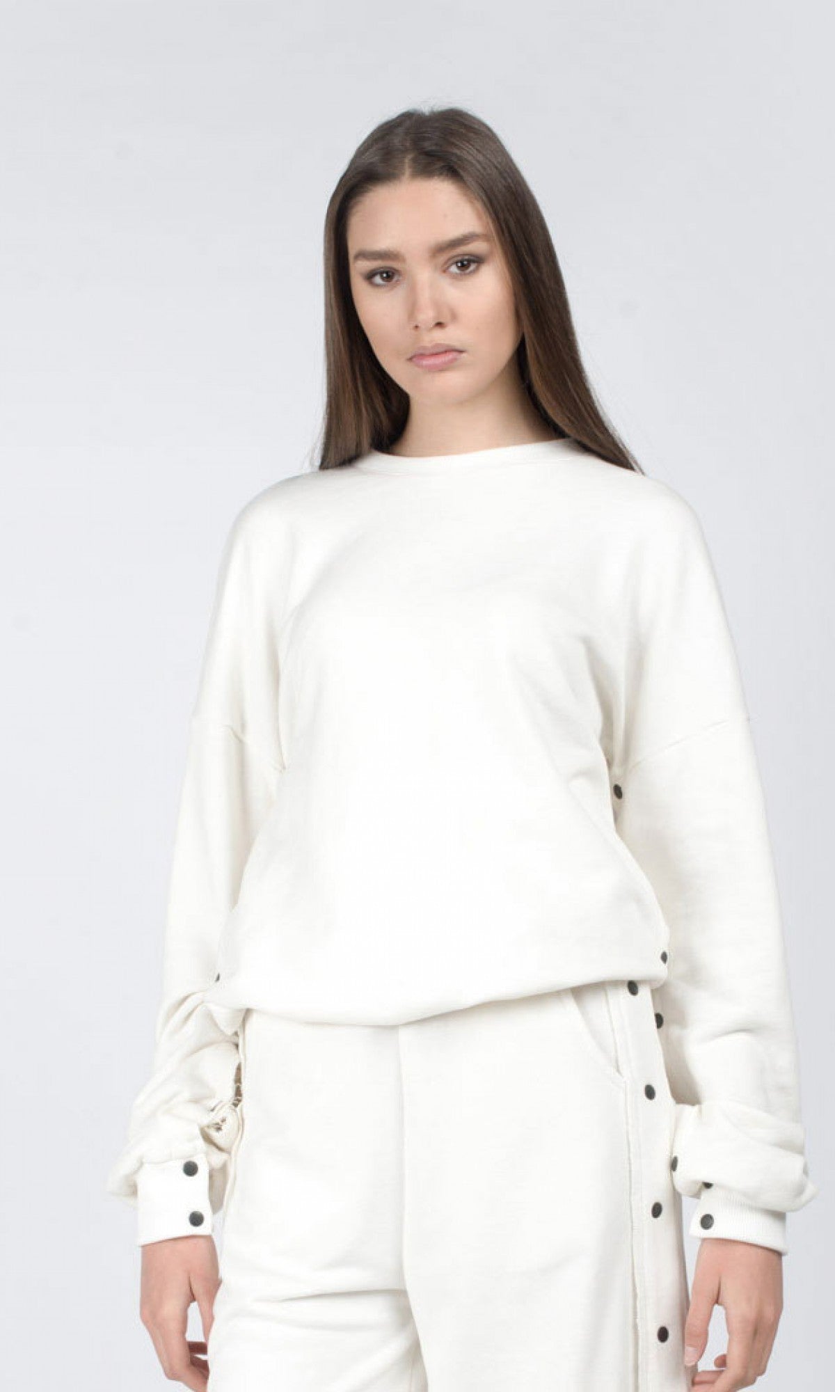 Chemisier grande taille en coton boutonné , haut ample oversize en French Terry