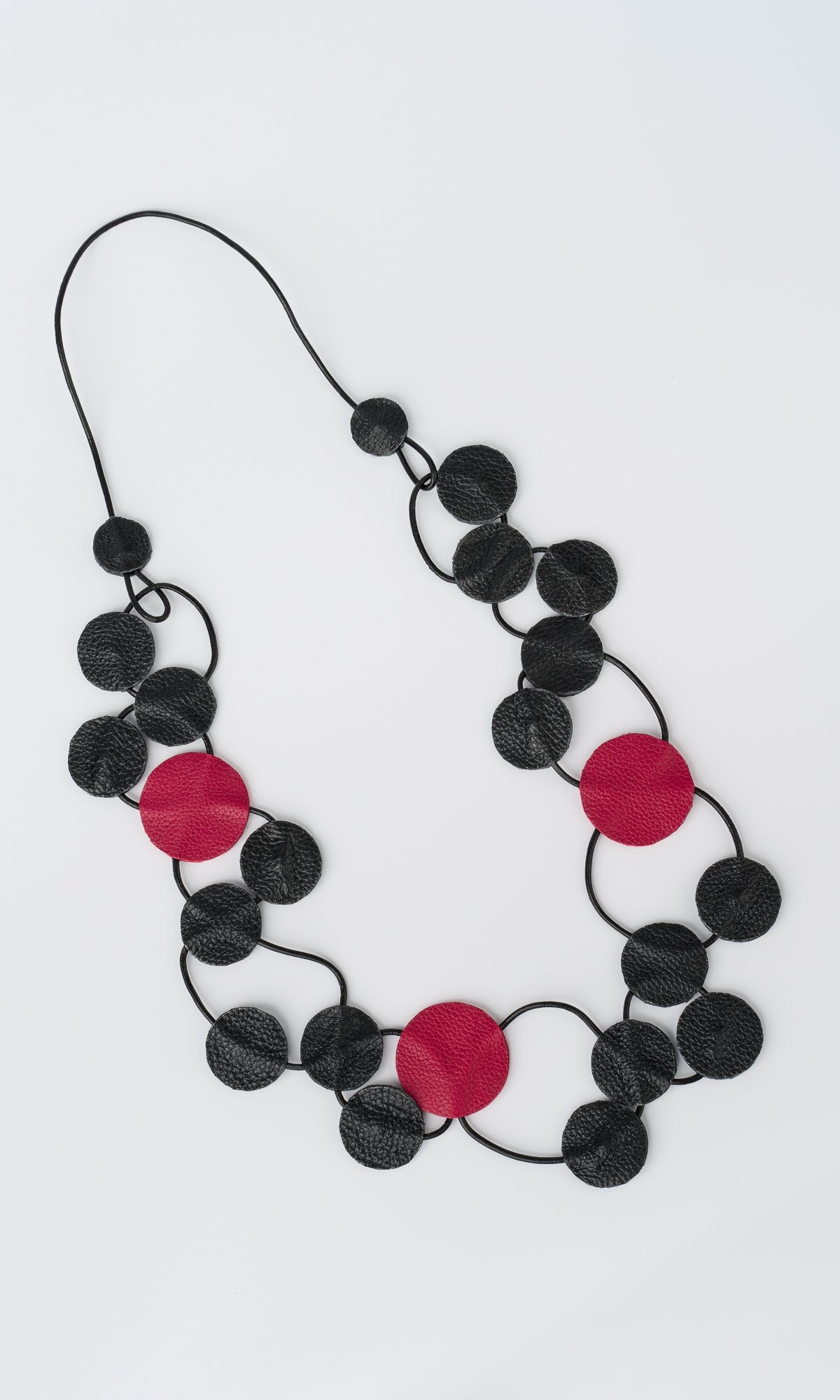 Black and Red Circles Necklace