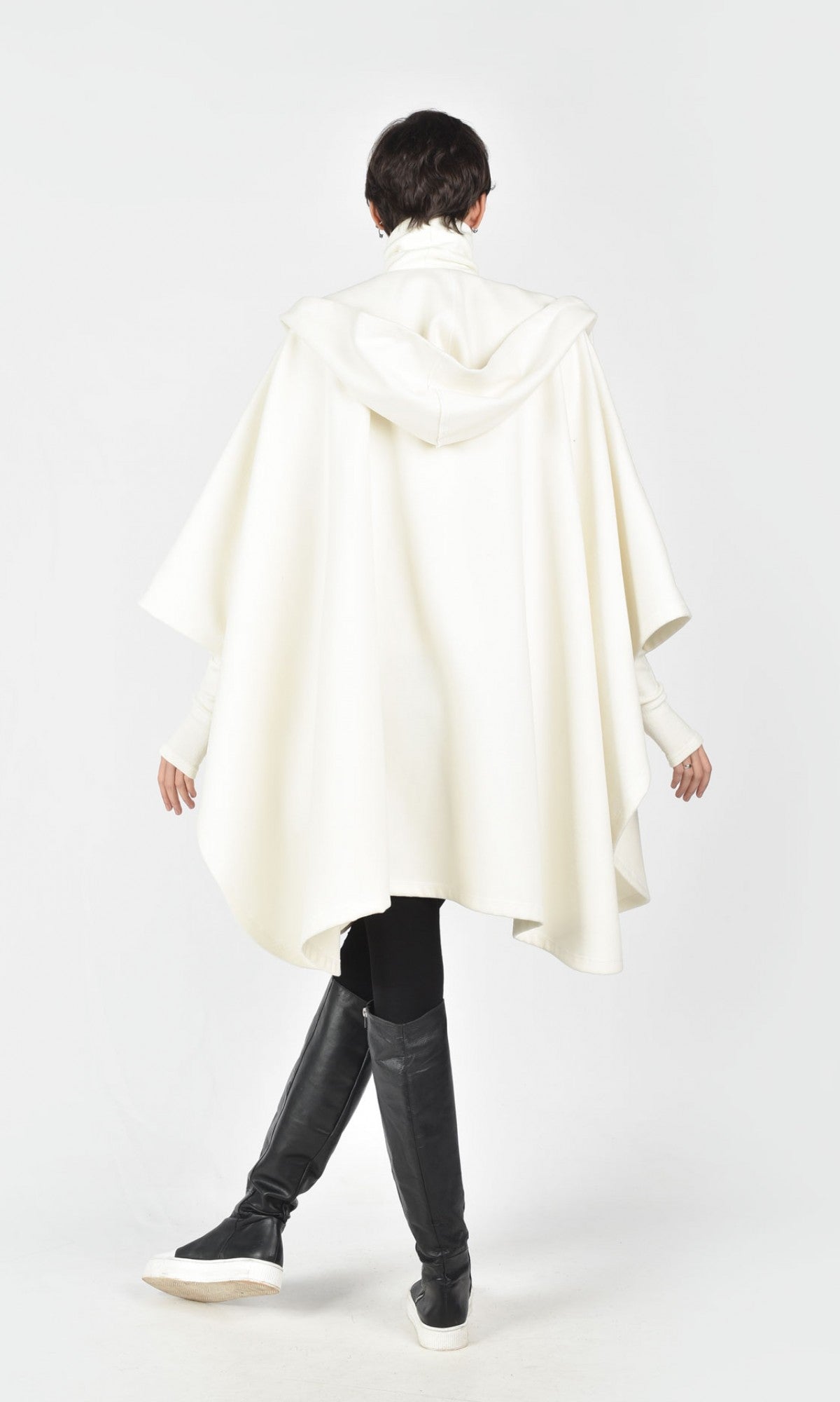 Hooded Cashmere Poncho Coat