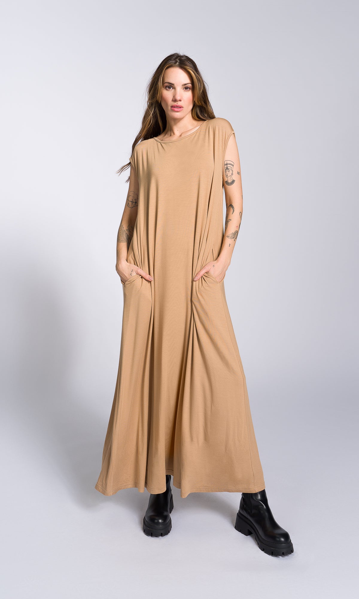 Casual Sleeveless Midi Dress - AAKASHA