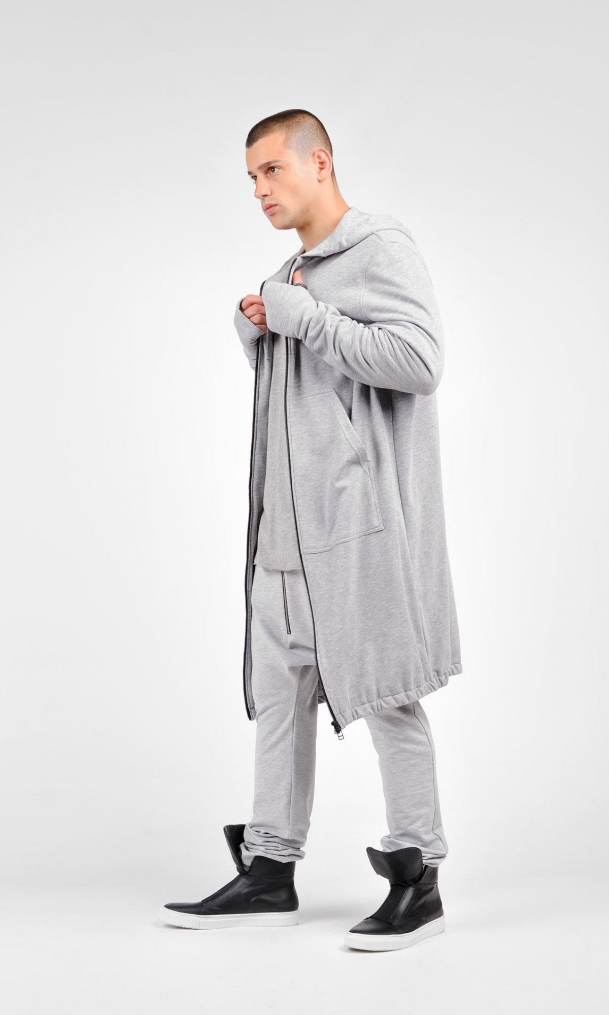 Long Zipper Hoodie Coat