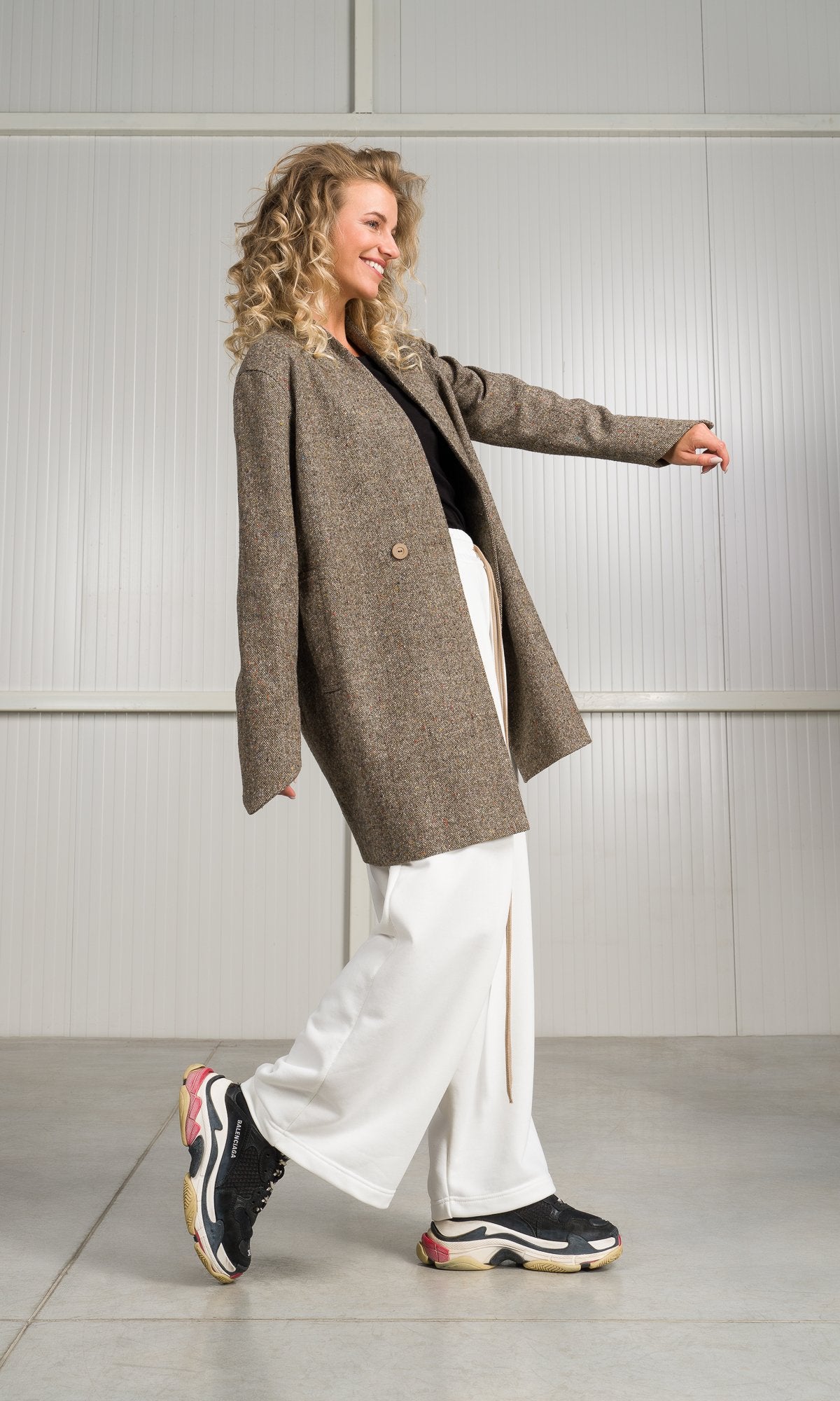 Donegal Tweed Cocoon Coat - AAKASHA