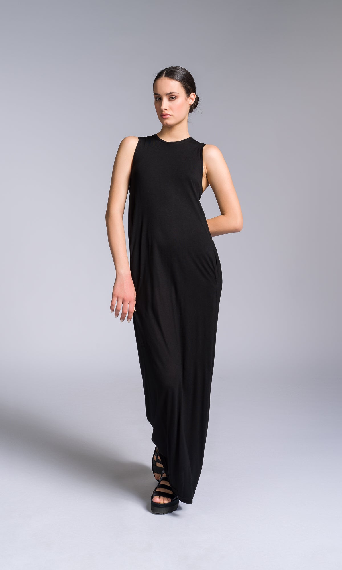 Jersey Column Dress with Folded Sides - AAKASHA