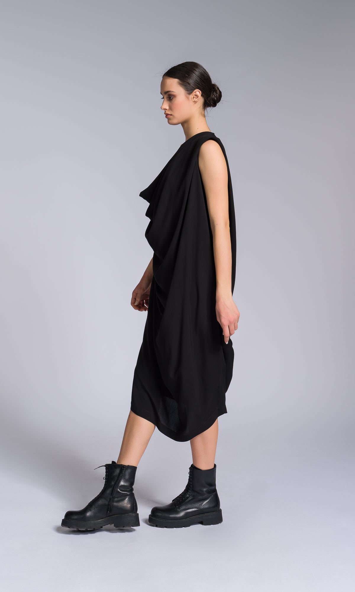 Draped Kaftan Dress with Open Back - AAKASHA