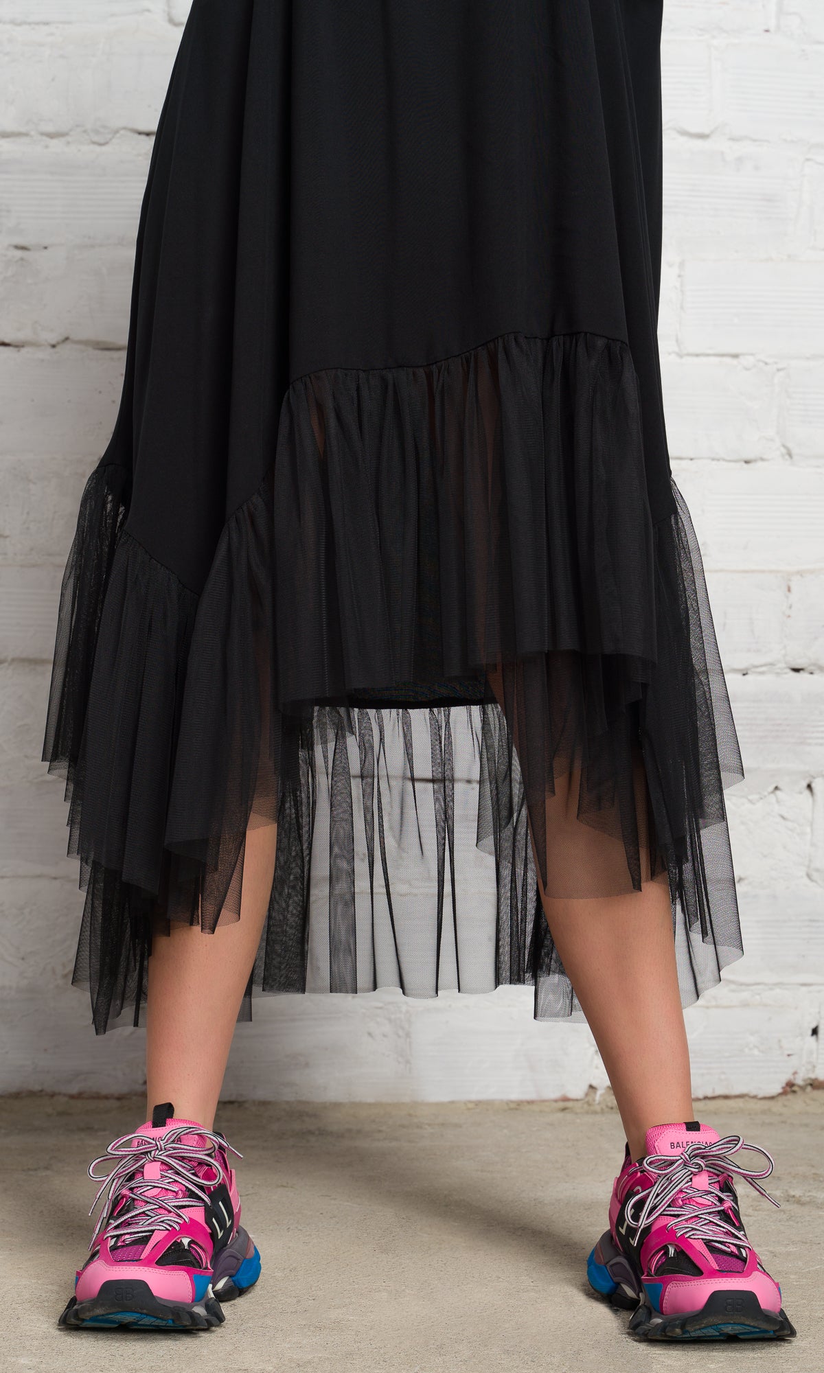 Oversized Tulle Hem Dress - AAKASHA